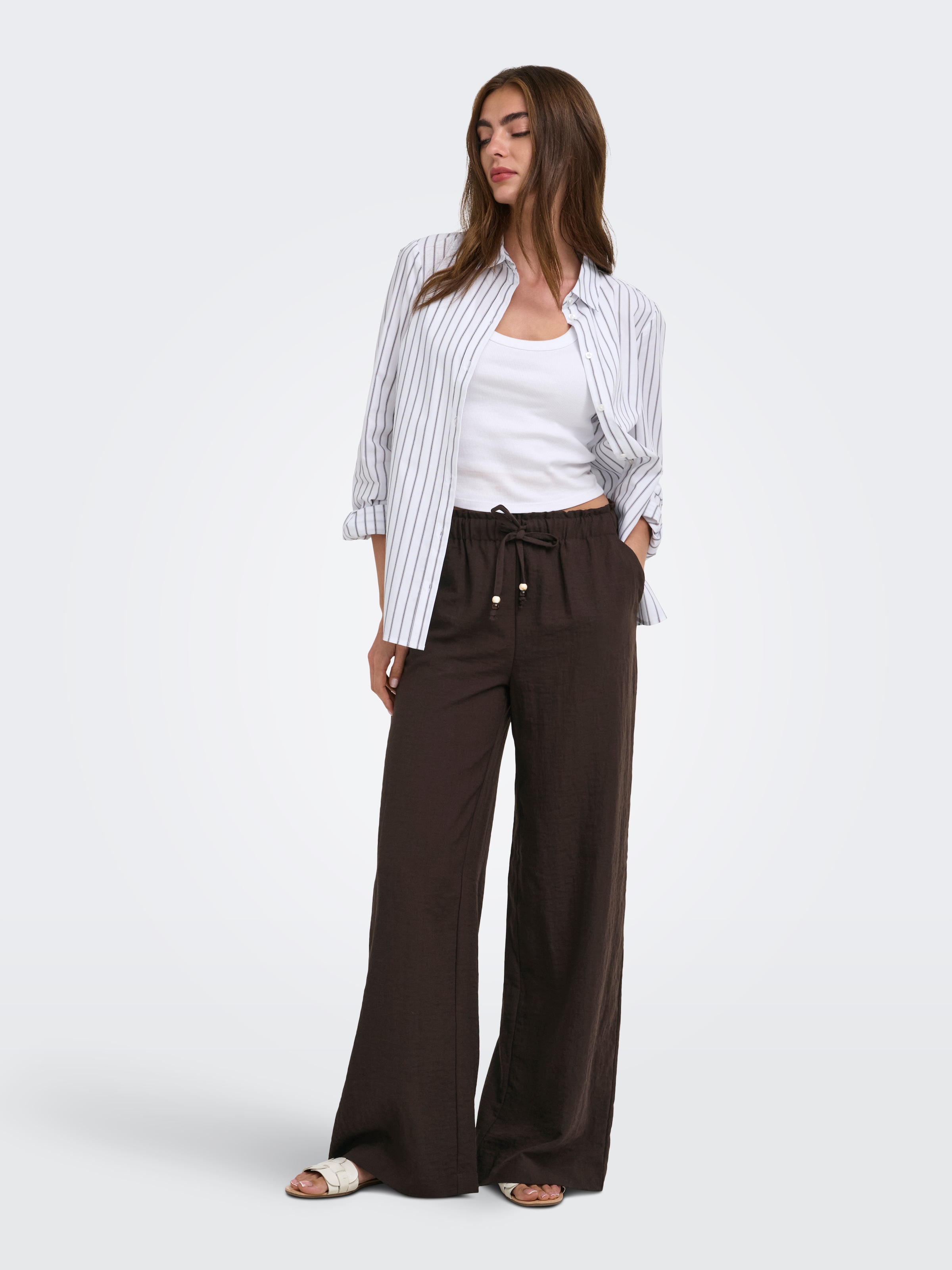 ONLY Schlupfhose »ONLEMMIA MW PULL-UP X-WIDE PANT PNT«  Materialmix, Regular Waist