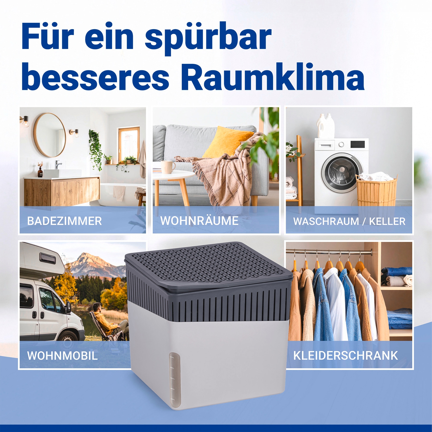 WENKO Déshumidificateur d'air »Cube« für 40 m³ Räume 2 x 500 g