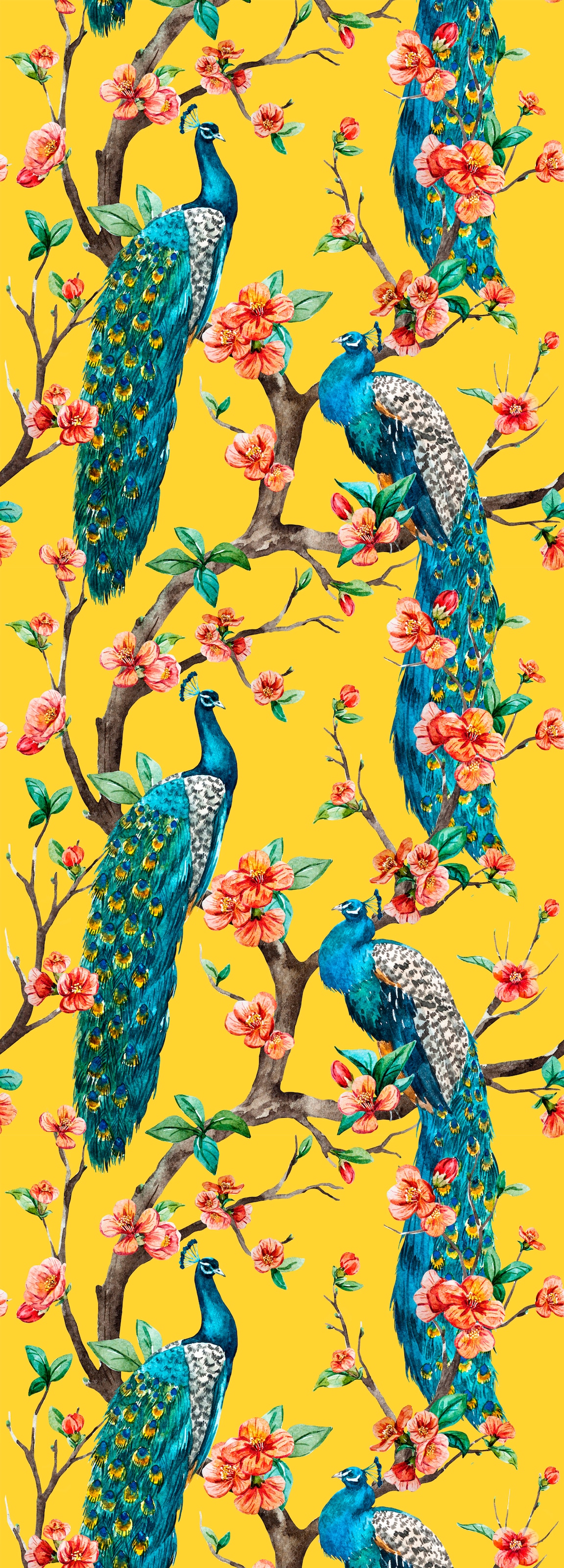 Image of queence Vinyltapete "Annemarie" Motiv bedruckt botanisch floral gemustert natürlich glatt 90x250cm, selbstklebend, kinderleichte Anbringung, Sticker