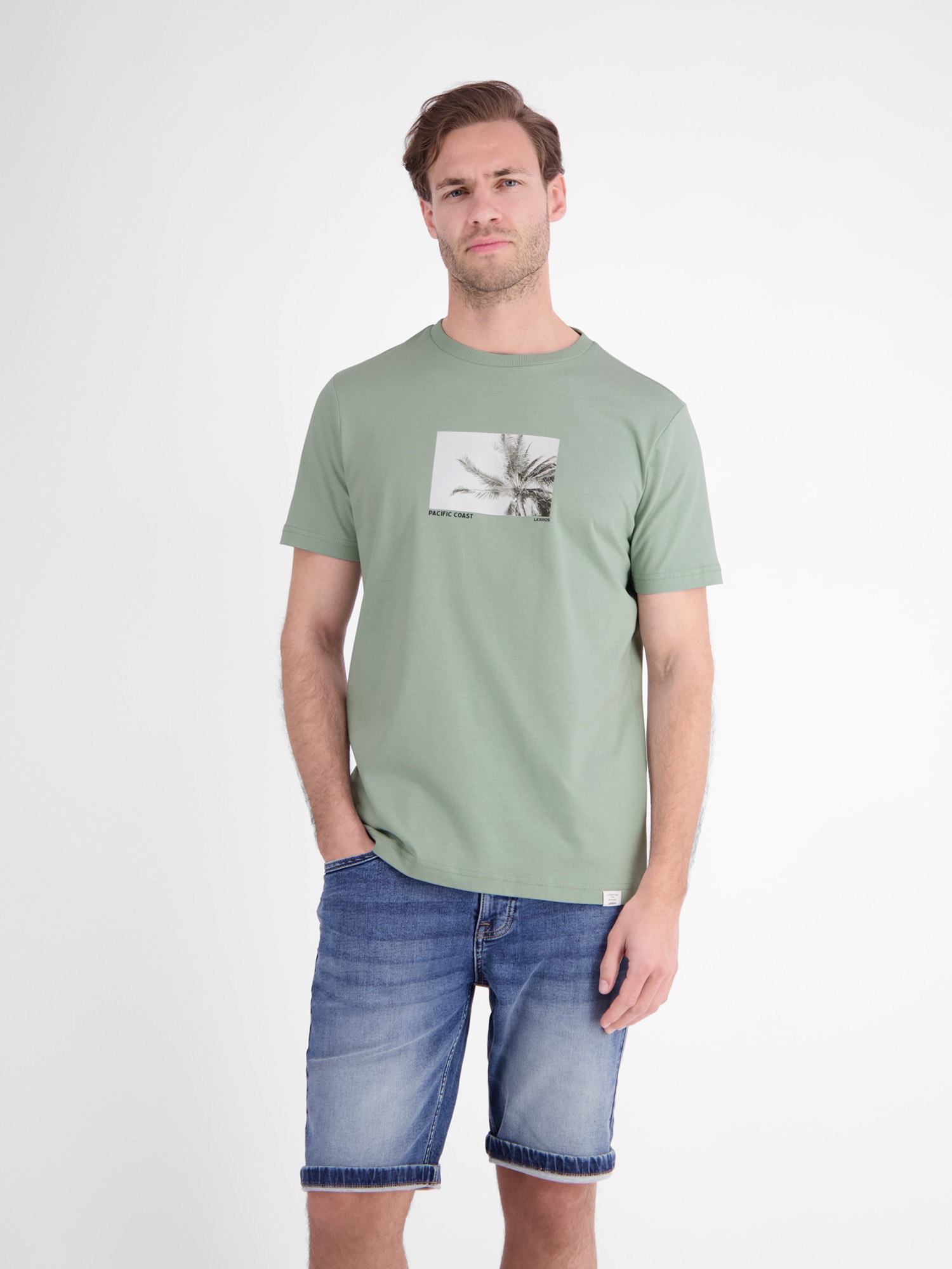 Image of LERROS T-Shirt "Baumwoll T-Shirt mit Motiv-Print und bequemem Rundkragen"