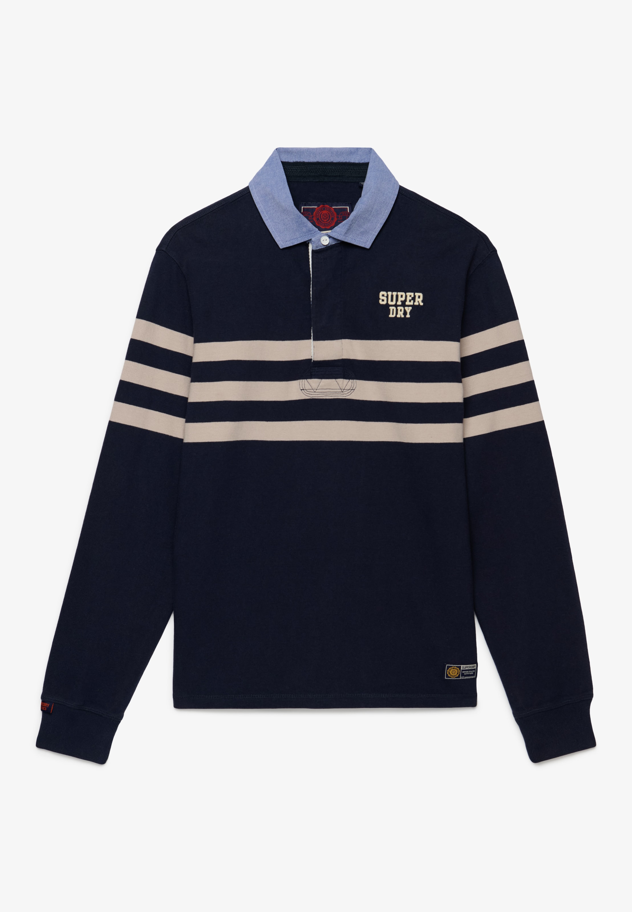 Superdry Langarm-Poloshirt »VINTAGE CHESTBAND RUGBY« Baumwolle, relaxed fit