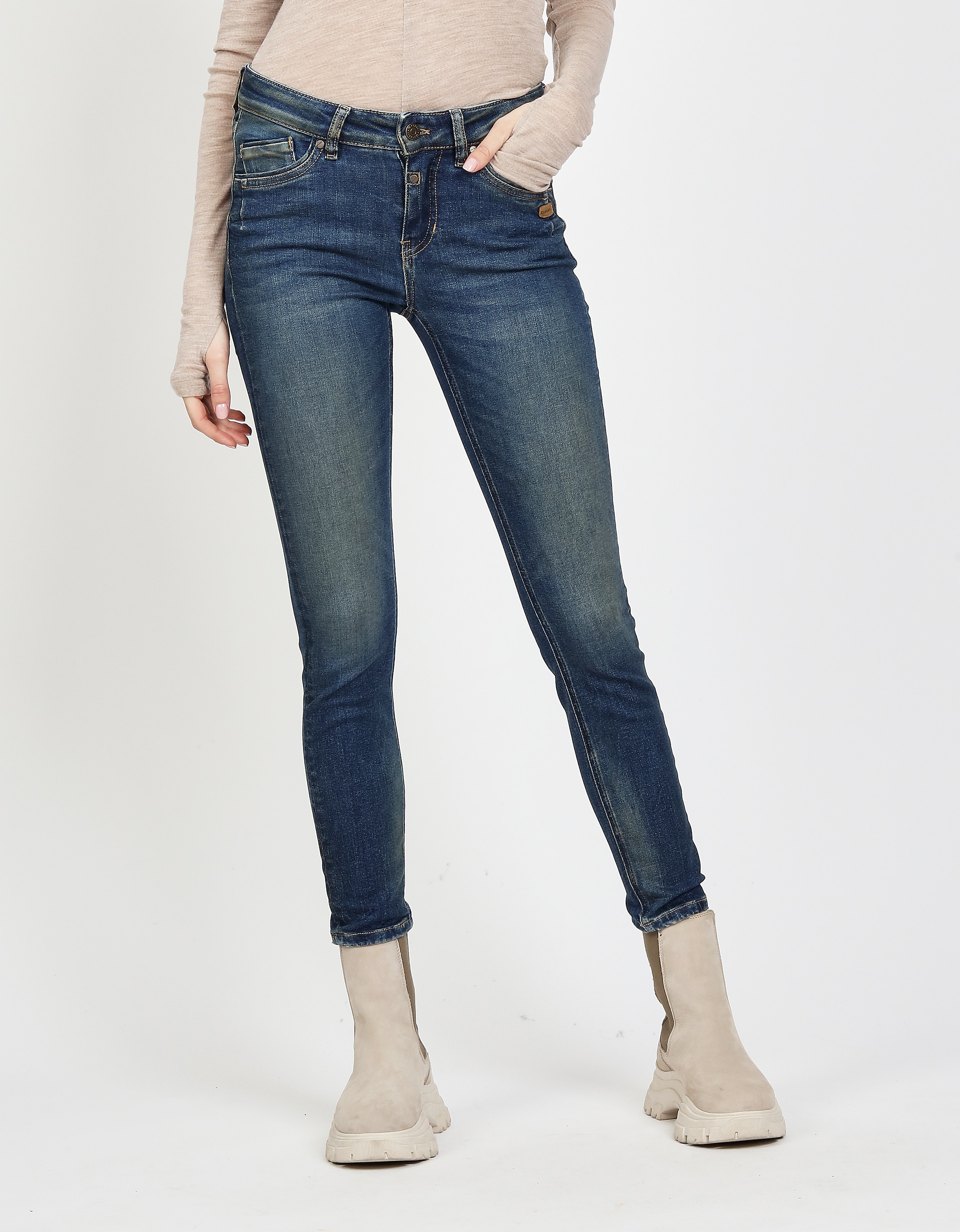 Image of GANG Skinny-fit-Jeans "94LAYLA" mit Used-Effekten