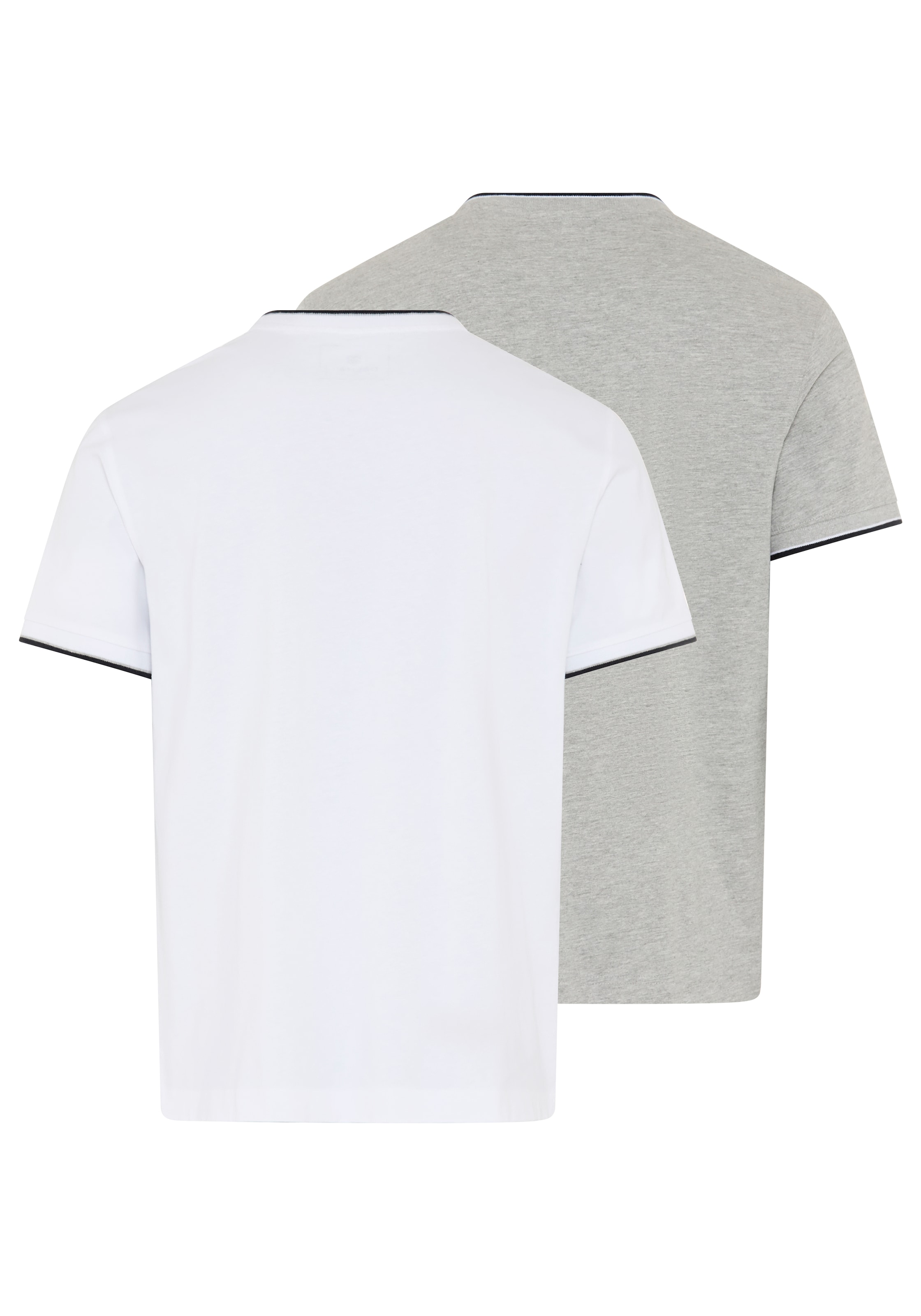 DELMAO Shirt à col rond »Neue Kollektion!« pack de 2,  t-shirt manches courtes, style basique classique, coupe normale, uni