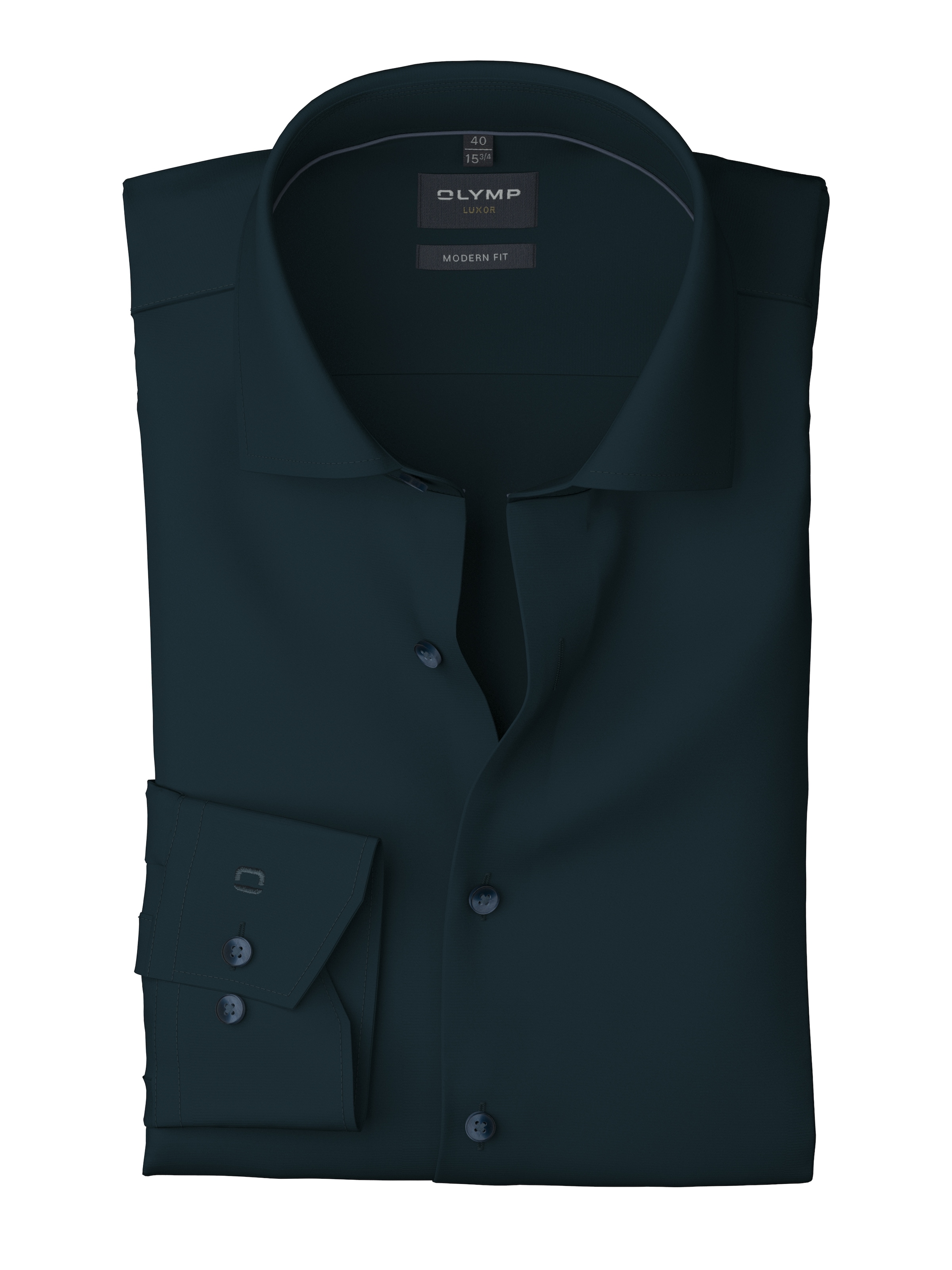 OLYMP Langarmhemd »Luxor modern fit« unifarben, Global-Kentkragen, Businesshemd, modern fit