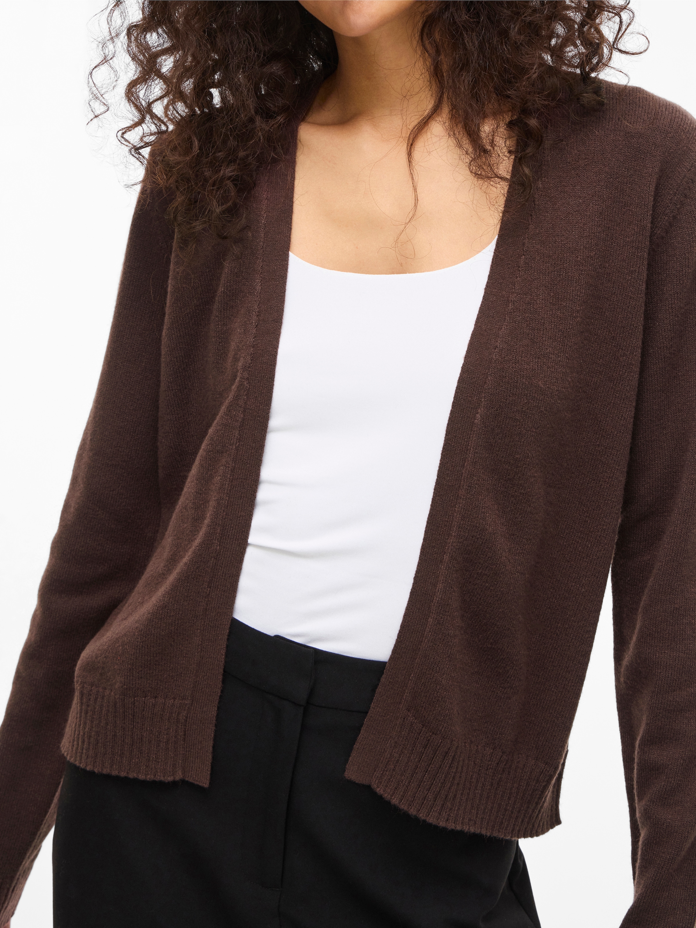 Vila Cardigan »VIRIL SHORT L/S KNIT CARDIGAN-NOOS« Materialmix, regular fit