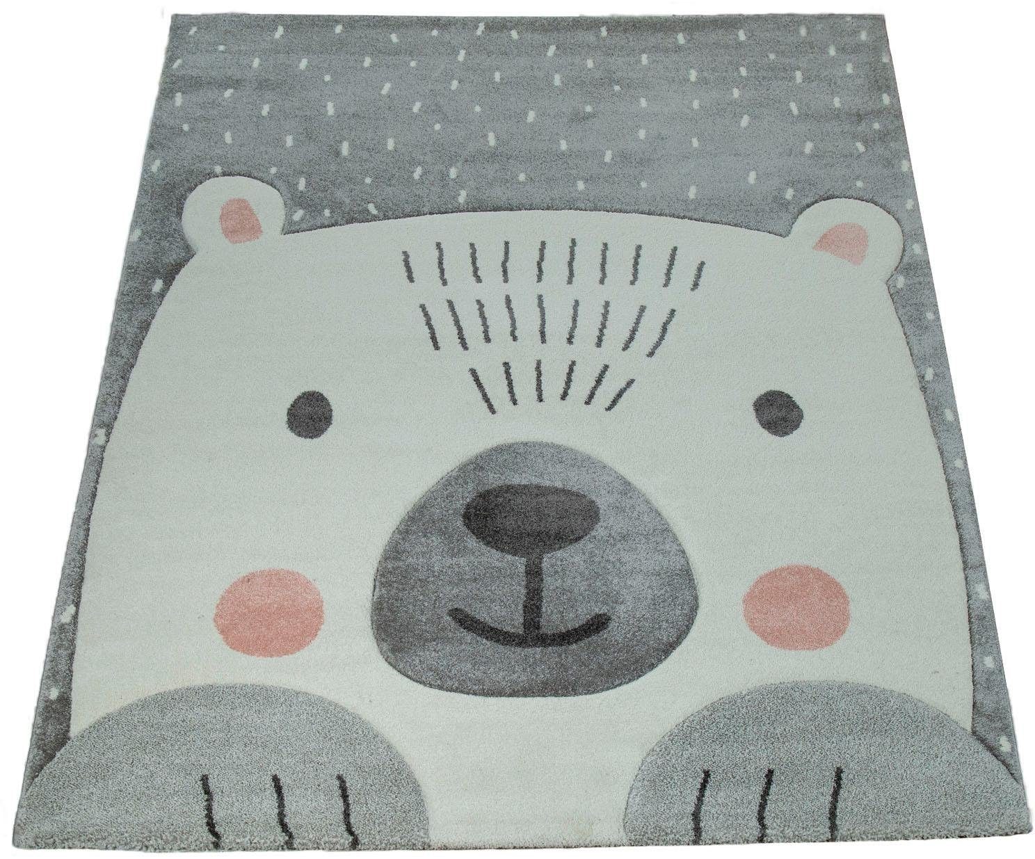 Image of Paco Home Kinderteppich »Cosmo 346«, rechteckig, 12 mm Höhe, 3D-Design, niedliches Bär Motiv, Pastell-Farben, Kinderzimmer bei Ackermann Versand Schweiz