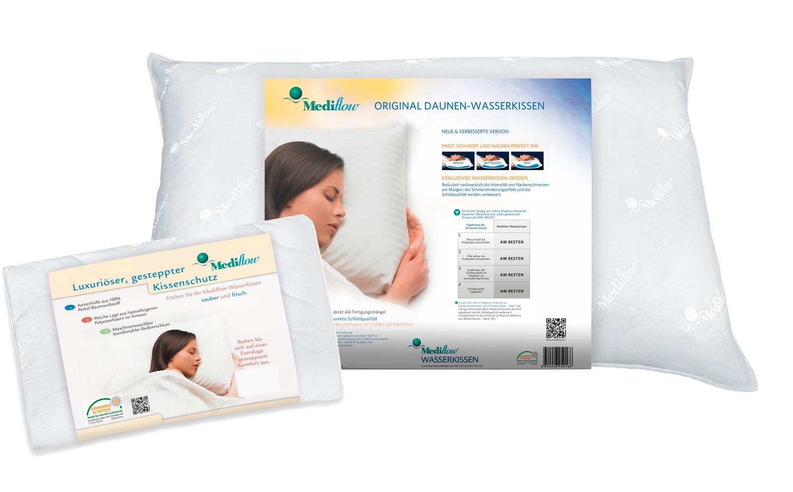 Image of Mediflow Wasserkissen "Mediflow Kombipack - Original Wasserkissen + Luxus-Schonbezug 50x70 cm"