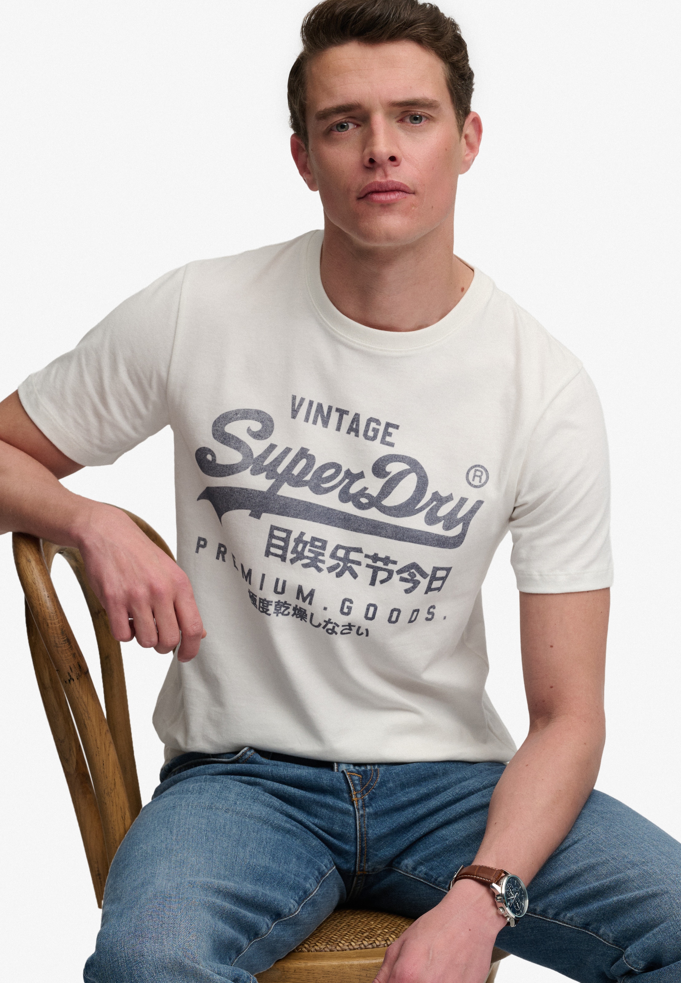 Superdry Rundhalsshirt »VL CLASSIC TEE« Baumwolle, relaxed fit