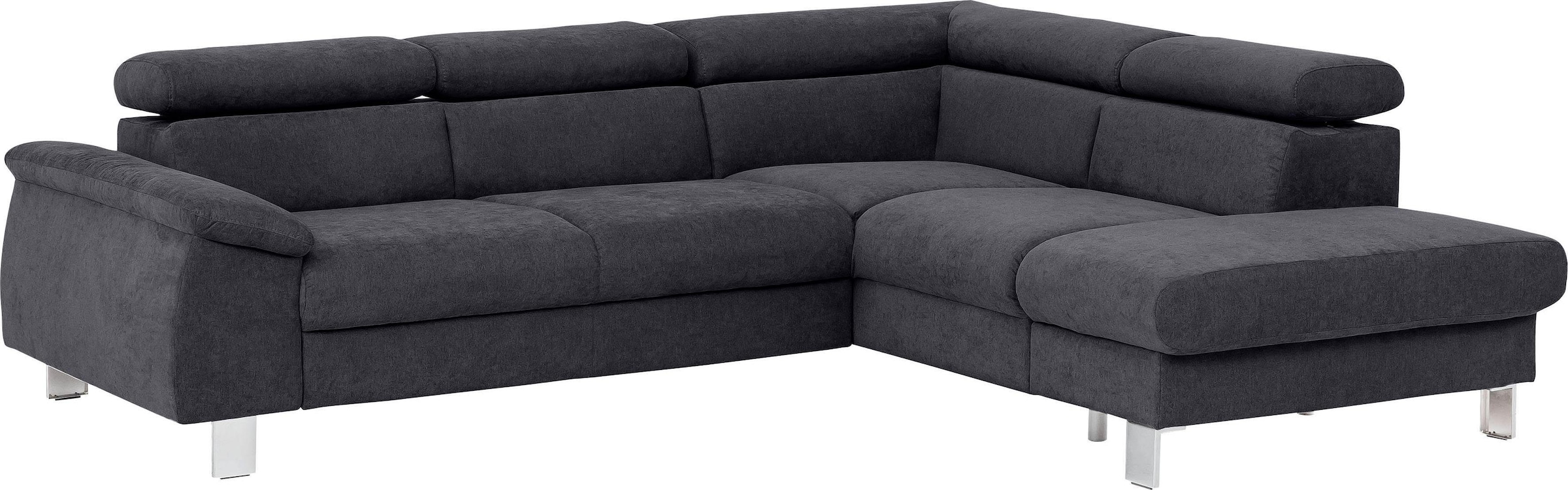 COTTA Ecksofa »Komaris L-Form mit Kopfteilverstellung«, wahlweise mit Bettfunktion, Bettkasten & Beleuchtung