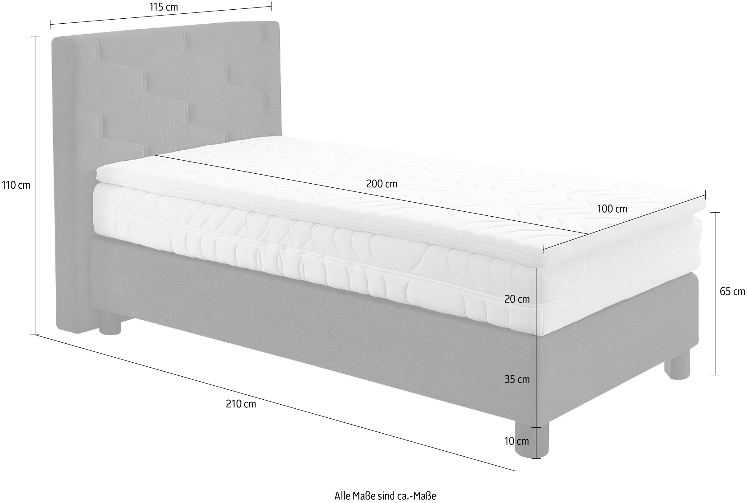 Westfalia Schlafkomfort Boxspringbett, wahlweise mit Topper