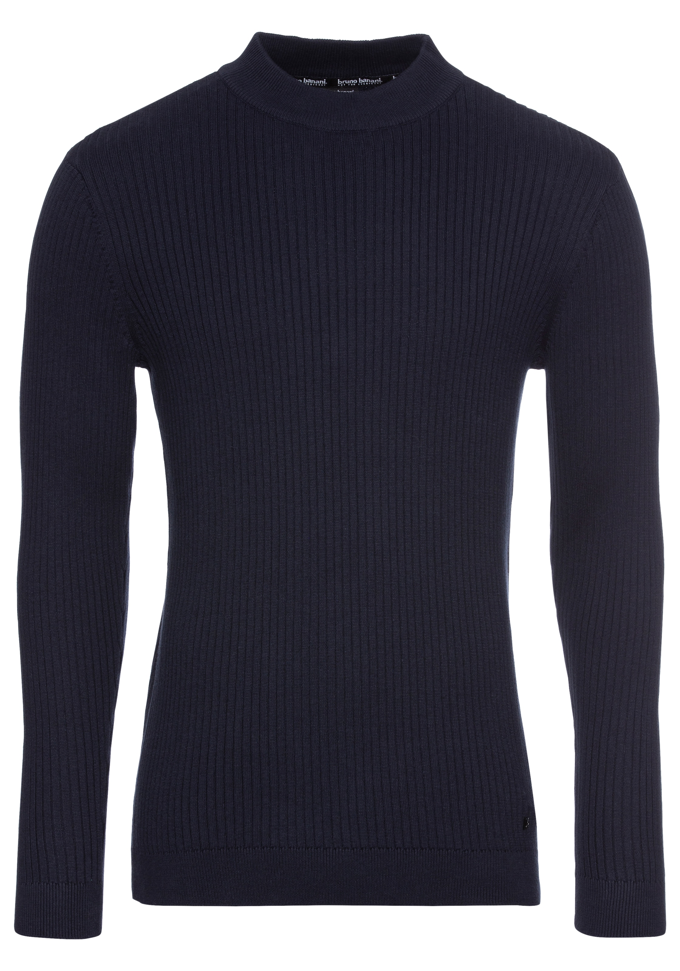 Bruno Banani Stehkragenpullover, in Rippstrickoptik