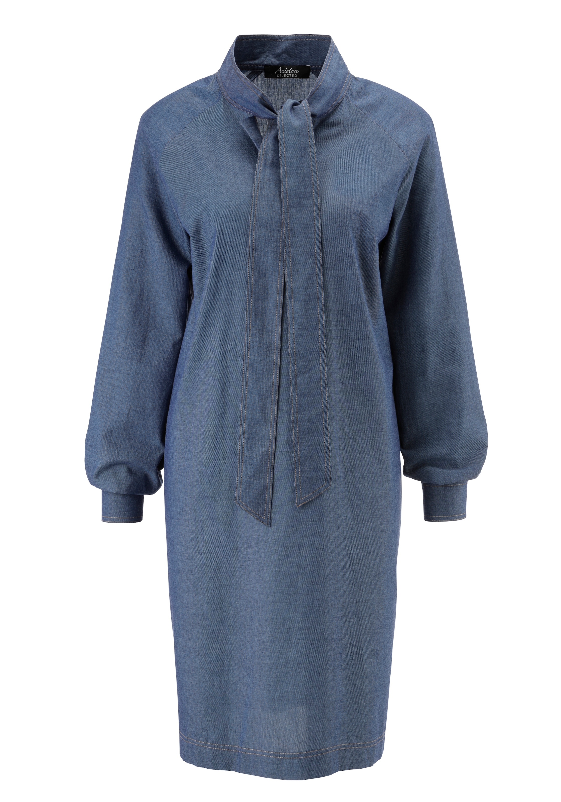 Aniston SELECTED Robe en jean mit fixierter Schluppe zum Binden am V-Ausschnitt - NEUE KOLLEKTION