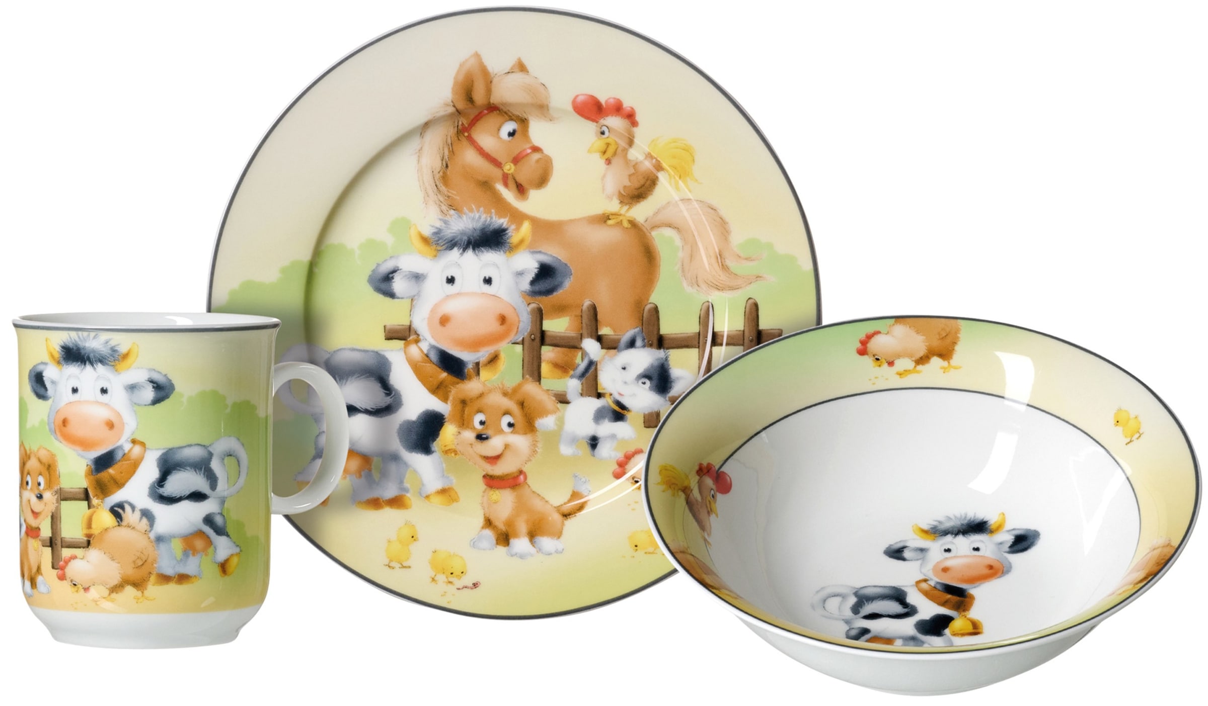 Image of Ritzenhoff & Breker Kindergeschirr-Set "Hoftiere" im Geschenkkarton