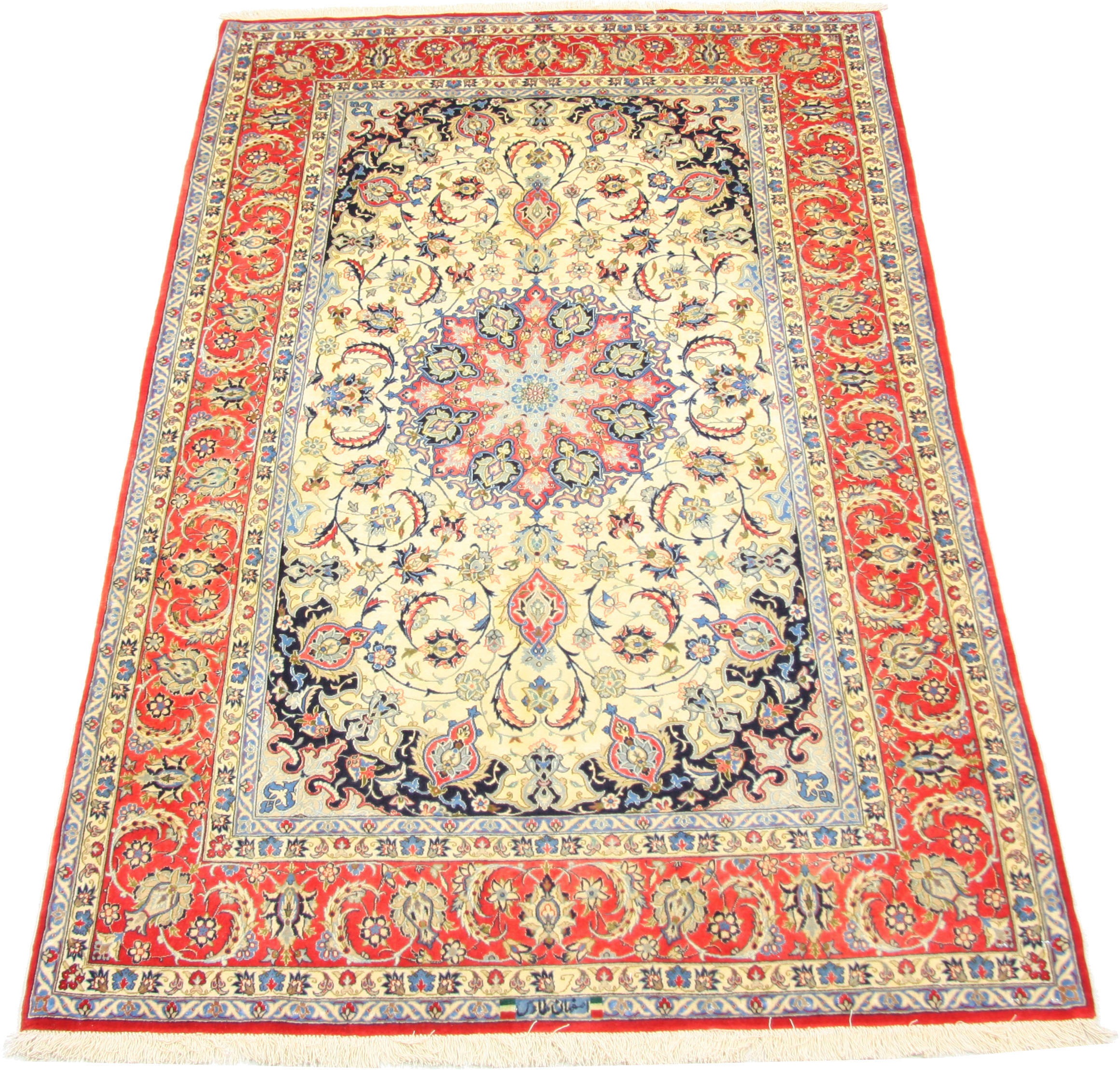 Image of morgenland Wollteppich »Isfahan Teppich handgeknüpft beige«, rechteckig, 7 mm Höhe, handgeknüpft bei Ackermann Versand Schweiz