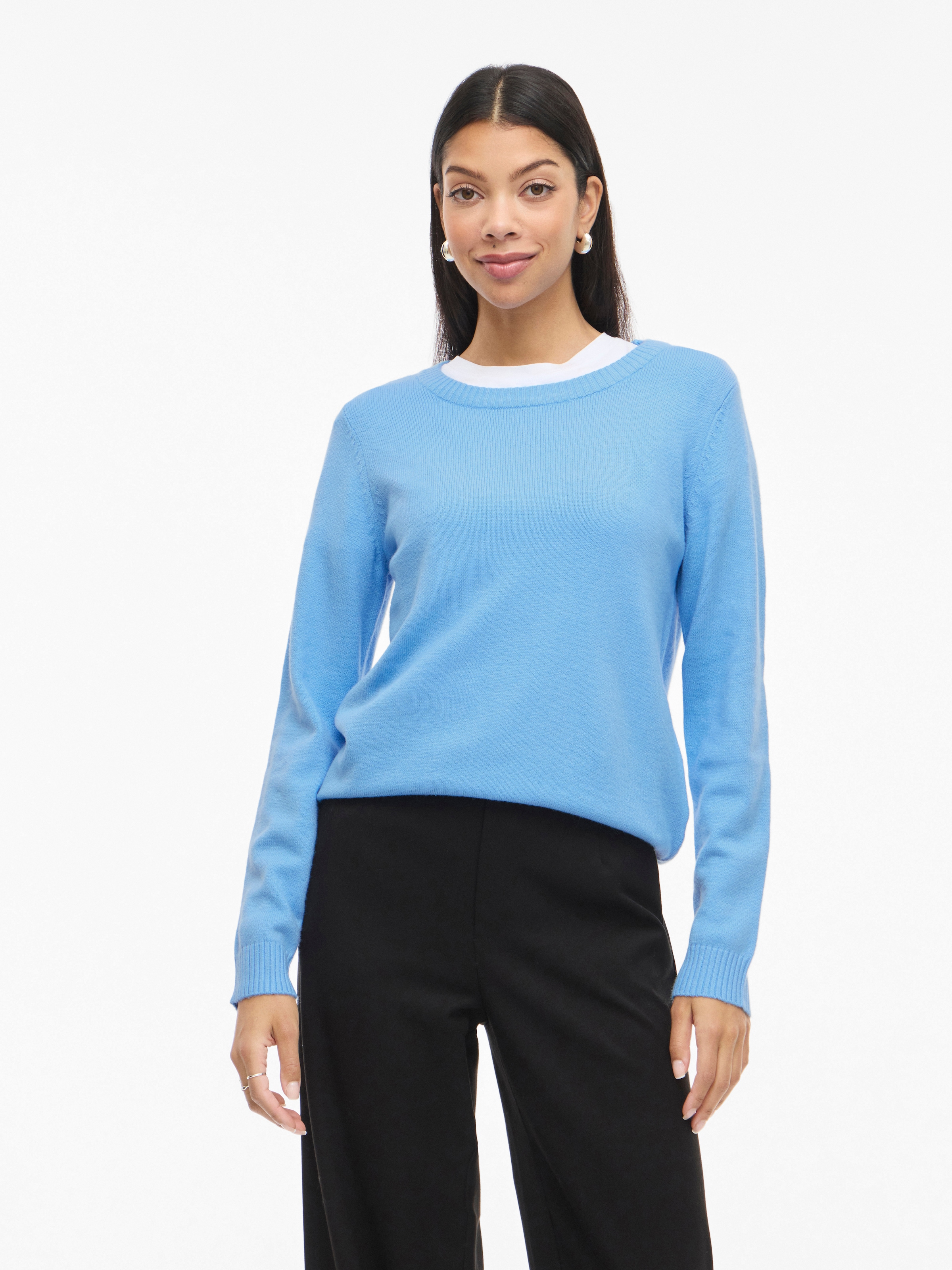 Image of Vila Rundhalspullover "VIRIL O-NECK L/S KNIT TOP - NOOS" Viskosemischung, regular fit