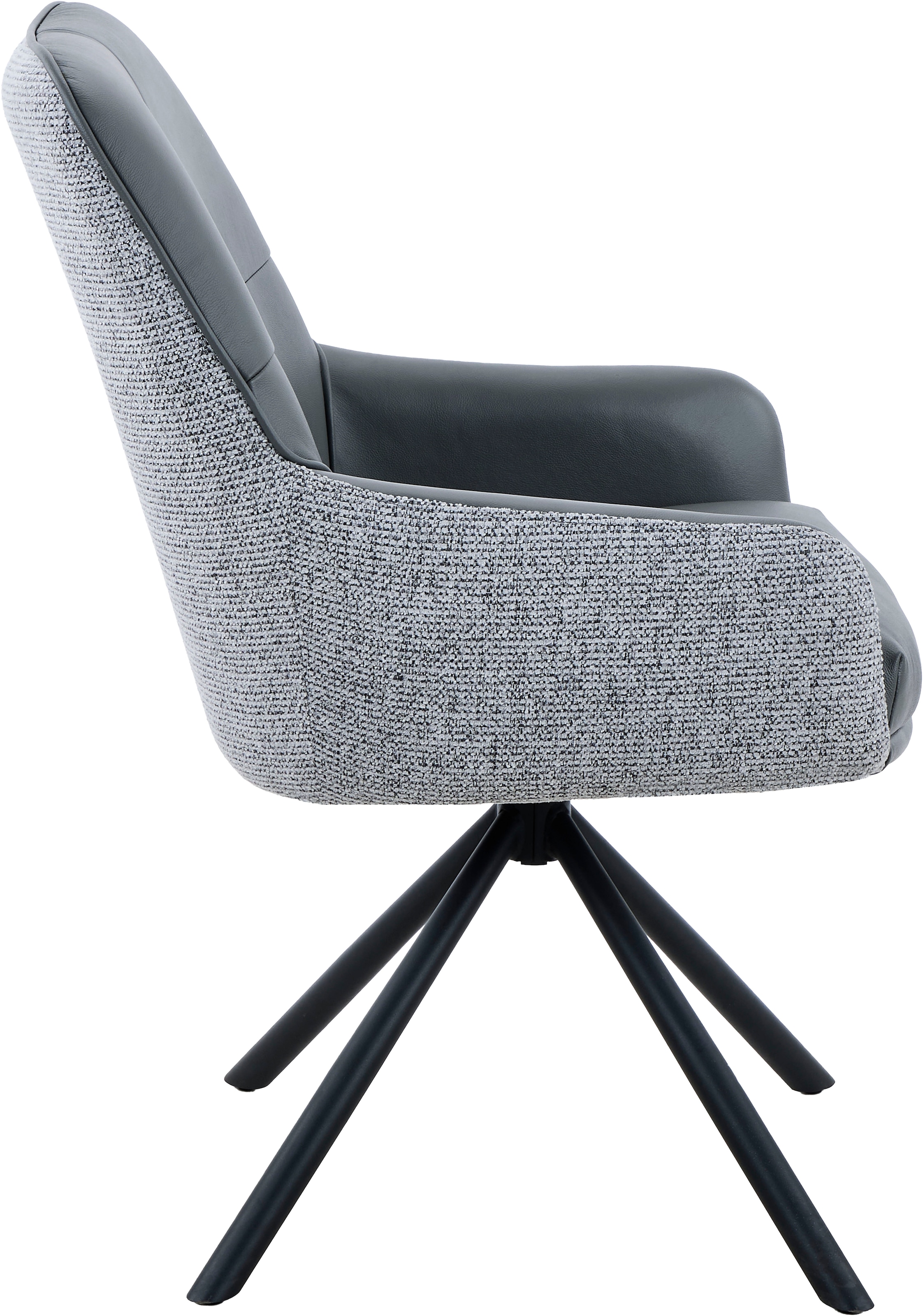 HELA Chaise avec accoudoirs »FARO« () 1 cuis360° drehbar, Materialkombi, Echtleder, Armlehnen
