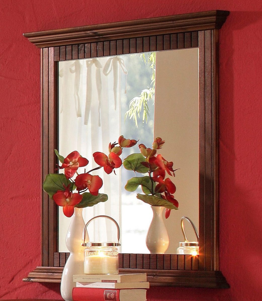 OTTO home Spiegel "Rustic, Garderobenspiegel, Landhausstil" Rahmen in Kiefer massiv, Breite 78 cm, mit Zierfräsungen