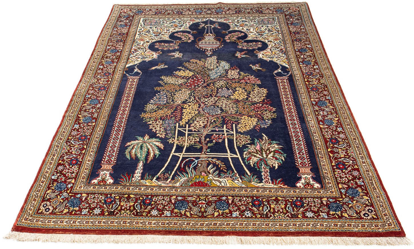 Image of morgenland Seidenteppich »Ghom - Seide Stark Gemustert 202 x 132 cm«, rechteckig, 1 mm Höhe, Unikat mit Zertifikat bei Ackermann Versand Schweiz