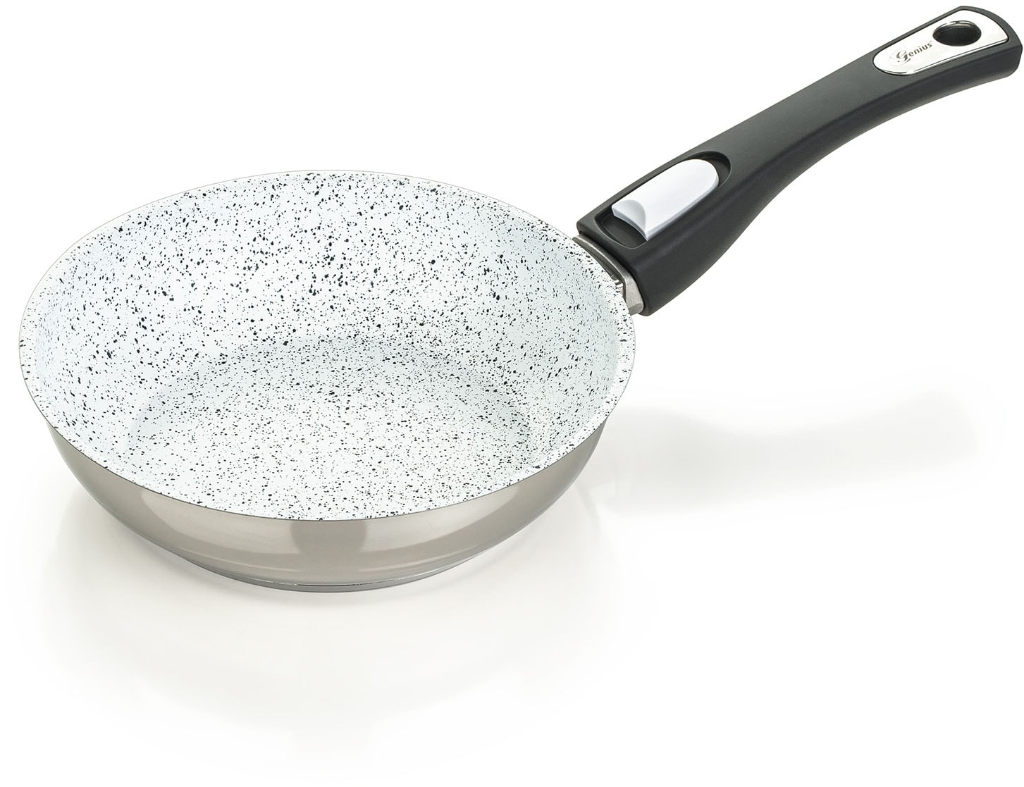 Genius Bratpfanne »Cerafit Mont Blanc 20 cm inkl. Nicer Dicer Quick Professional« Edelstahl 18/10 Set, 13 Stk. tlg. Abnehmbarer Griff, hitzebeständig, spülmaschinengeeignet