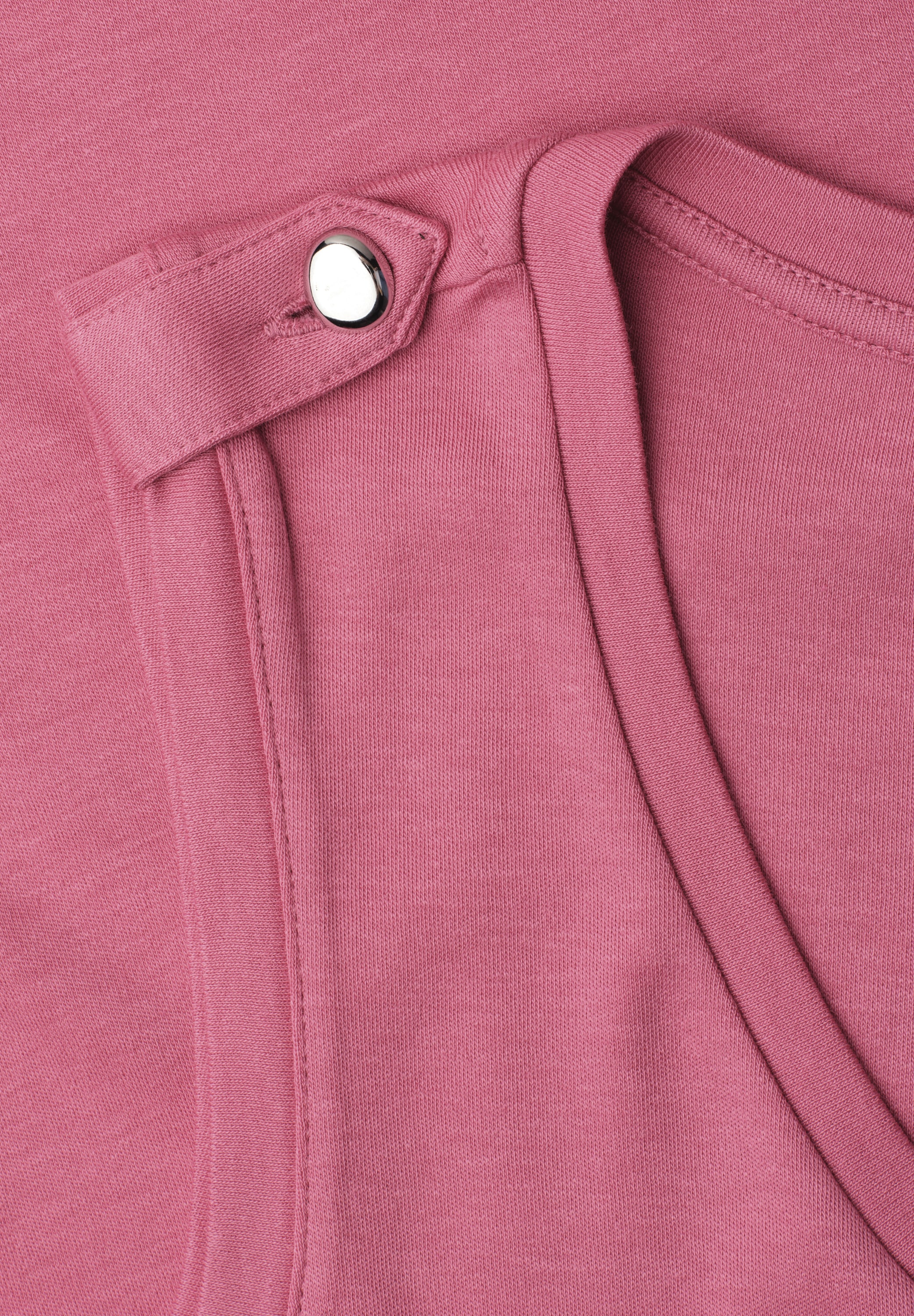 STREET ONE Shirttop Sommertop mit V-Neck und Knopfdetail