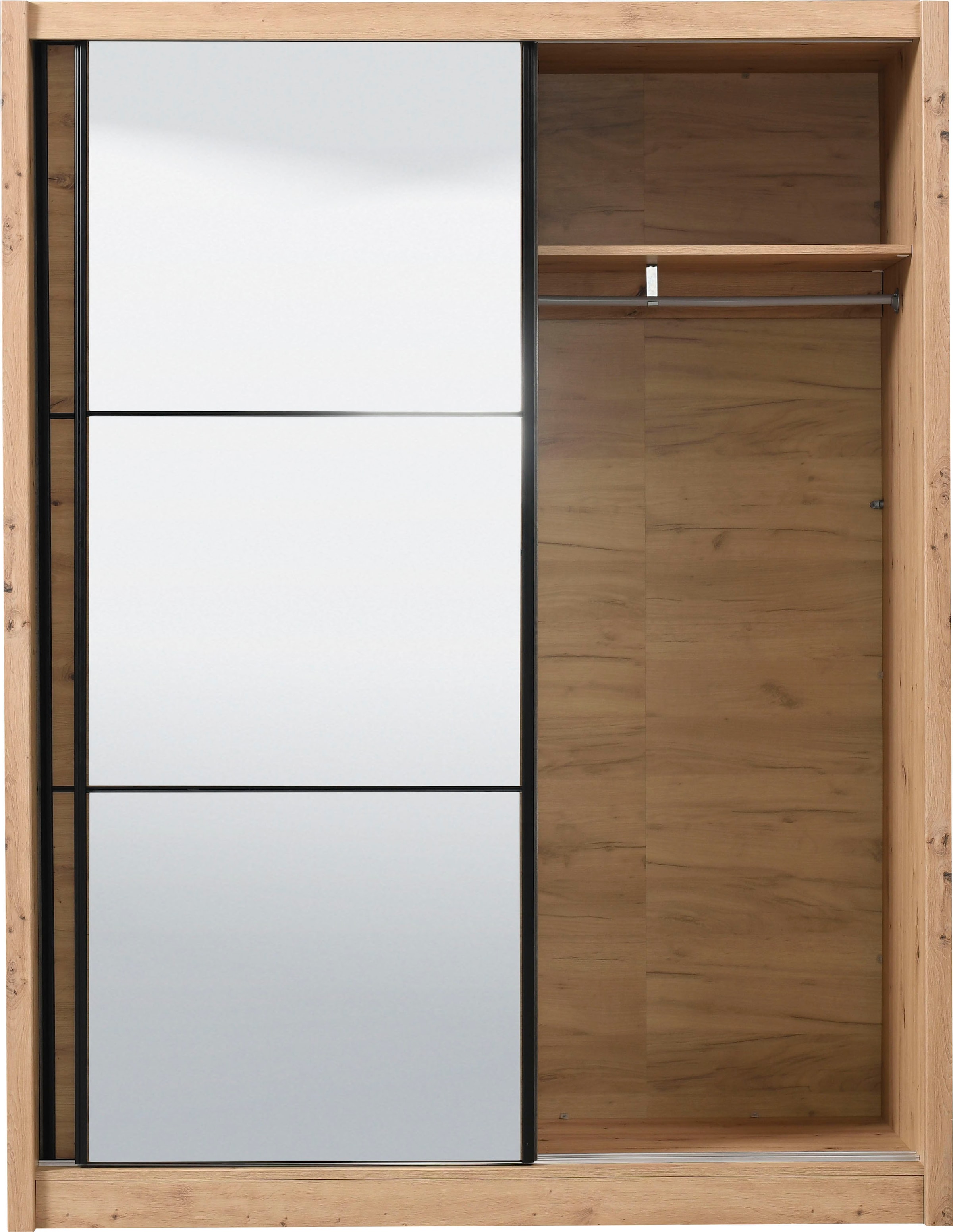 INOSIGN Schwebetürenschrank »Navara Kleiderschrank mit Spiegel Wäscheschrank Garderobe«, mit grosszügiger Innenausstattung, FSC®-zertifiziert, in 3 Breiten