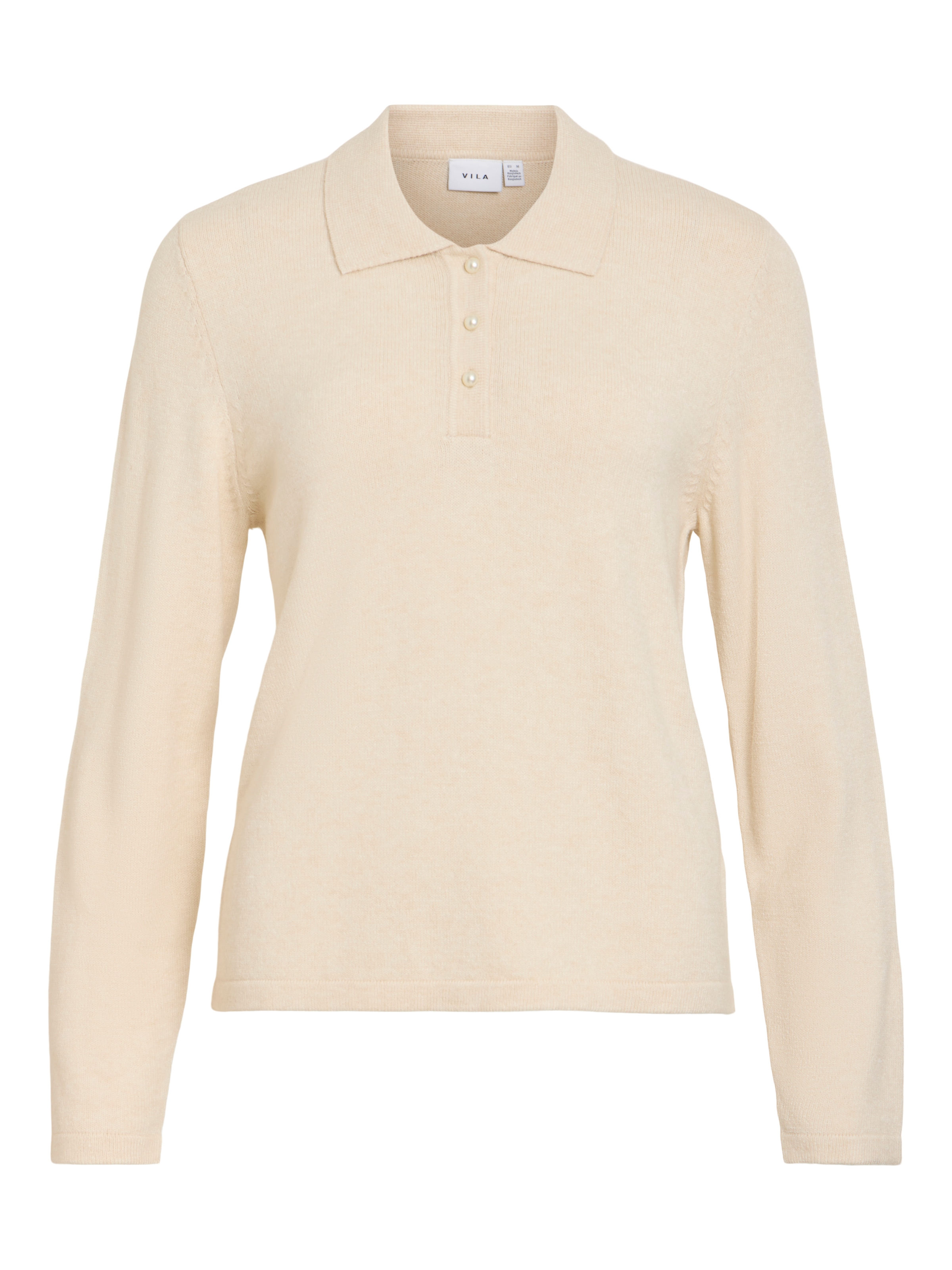 Vila Pull à col polo »VIRIL L/S POLO PULLOVER KNIT - NOOS« Materialmix, regular fit