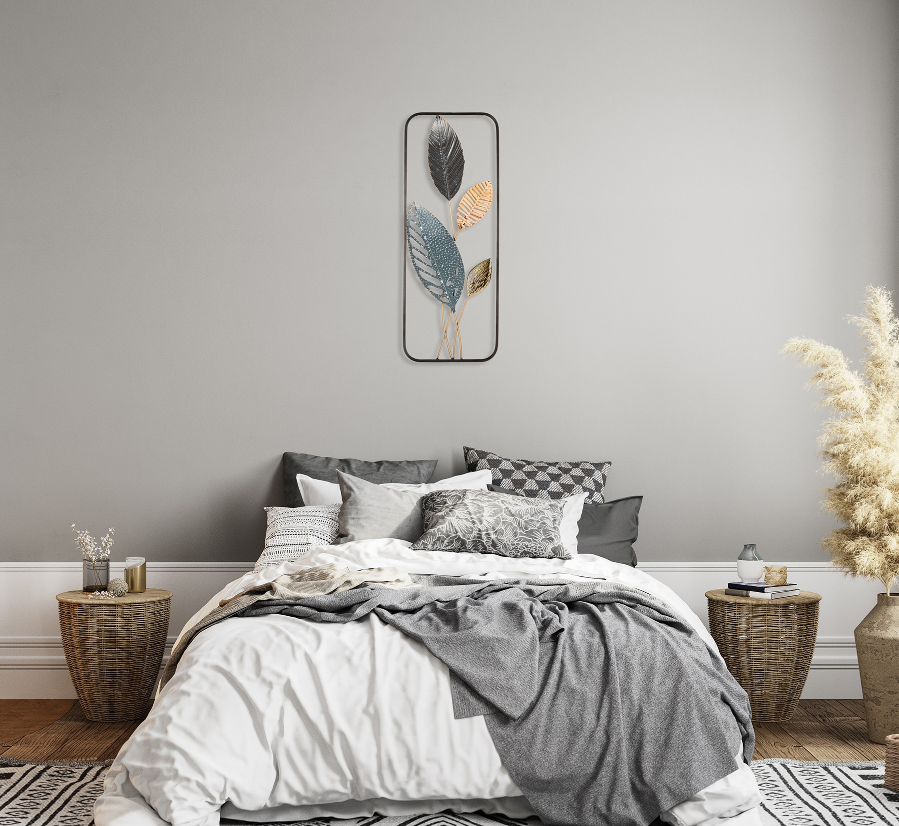 Bönninghoff Metallbild »BLÄTTER 29x74 cm – Deko modern« Blätter | Blätterbilder | Pflanzen Wanddekoration