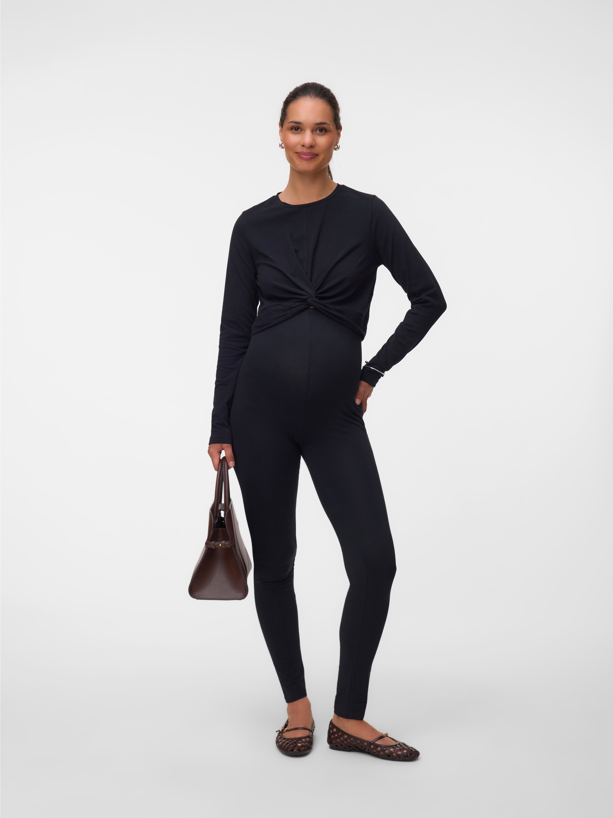 Mamalicious Leggings »MLEMMA LONG LEGGING 2-P A. E. NOOS«  Baumwollmischung, slim fit