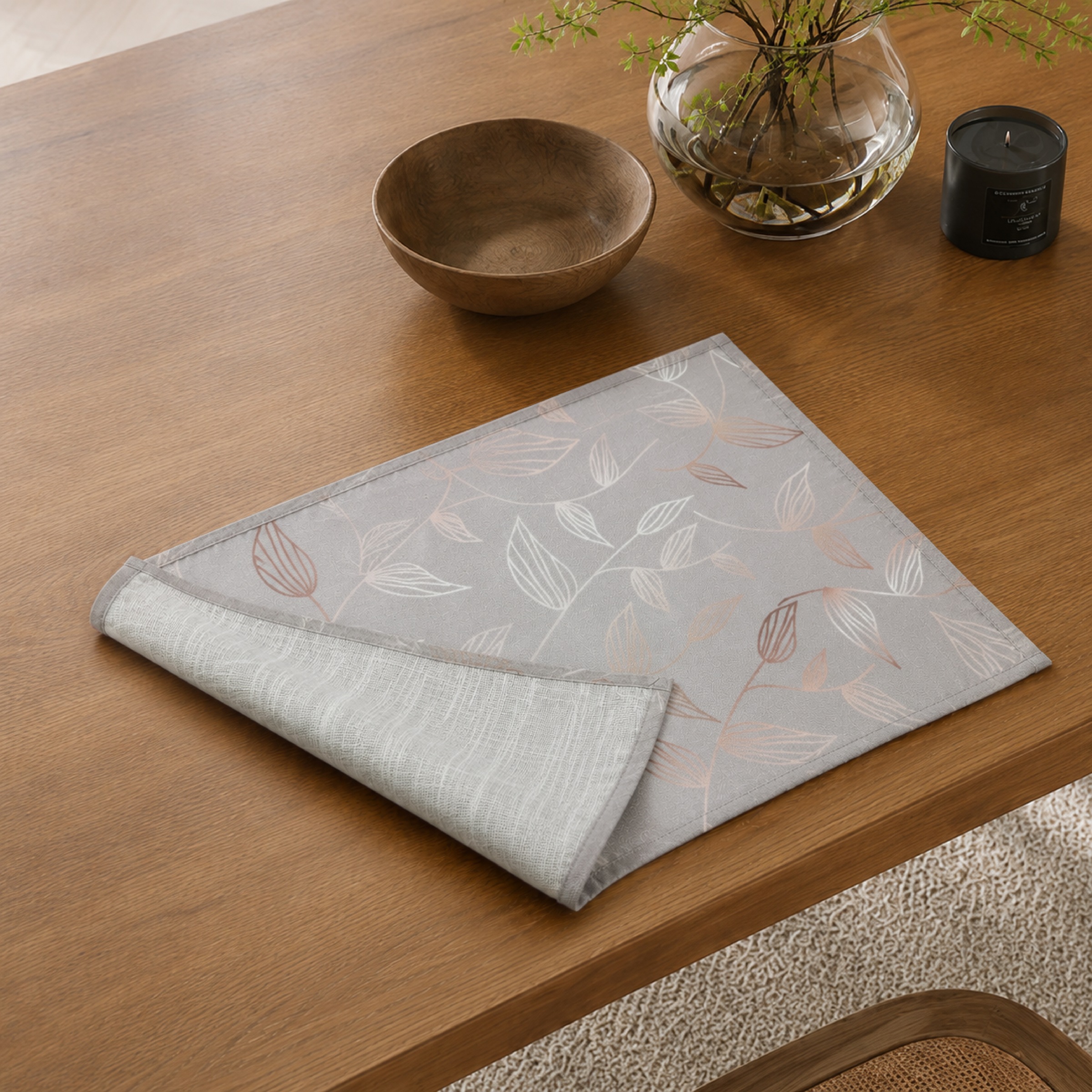 OTTO home Platzset "Raffon" 2er Set Blätterdruck, Esszimmer, halbtransparent, blickdicht