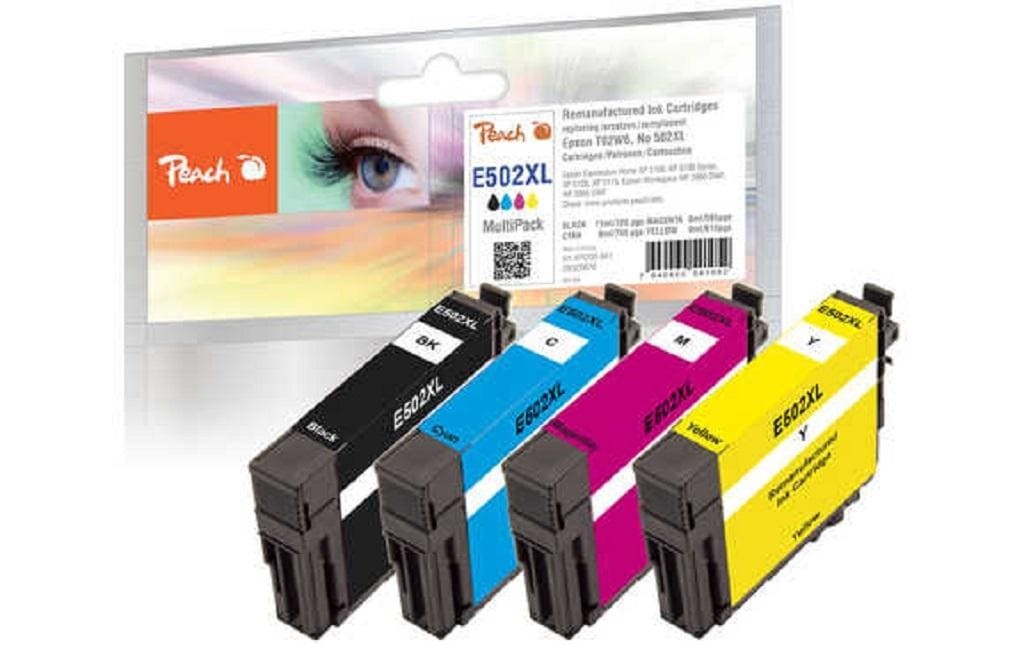 Image of Peach Tintenpatrone "Epson No 502XL (T02W6) 1x BK, C, M, Y"