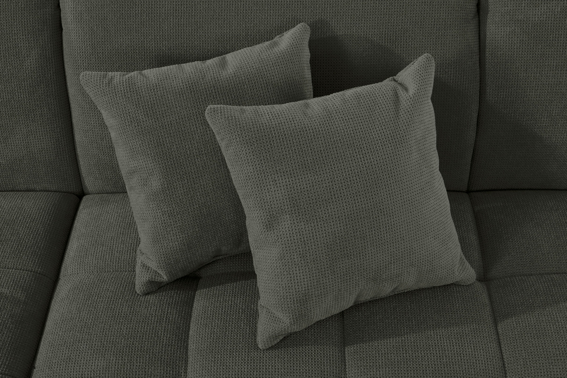 DOMO collection Ecksofa »Franzi, zeitlos und elegant, moderne Sitzheftung, L-Form«, wahlweise mit Kopfteilverstellung (dann Tiefe: 170 cm)