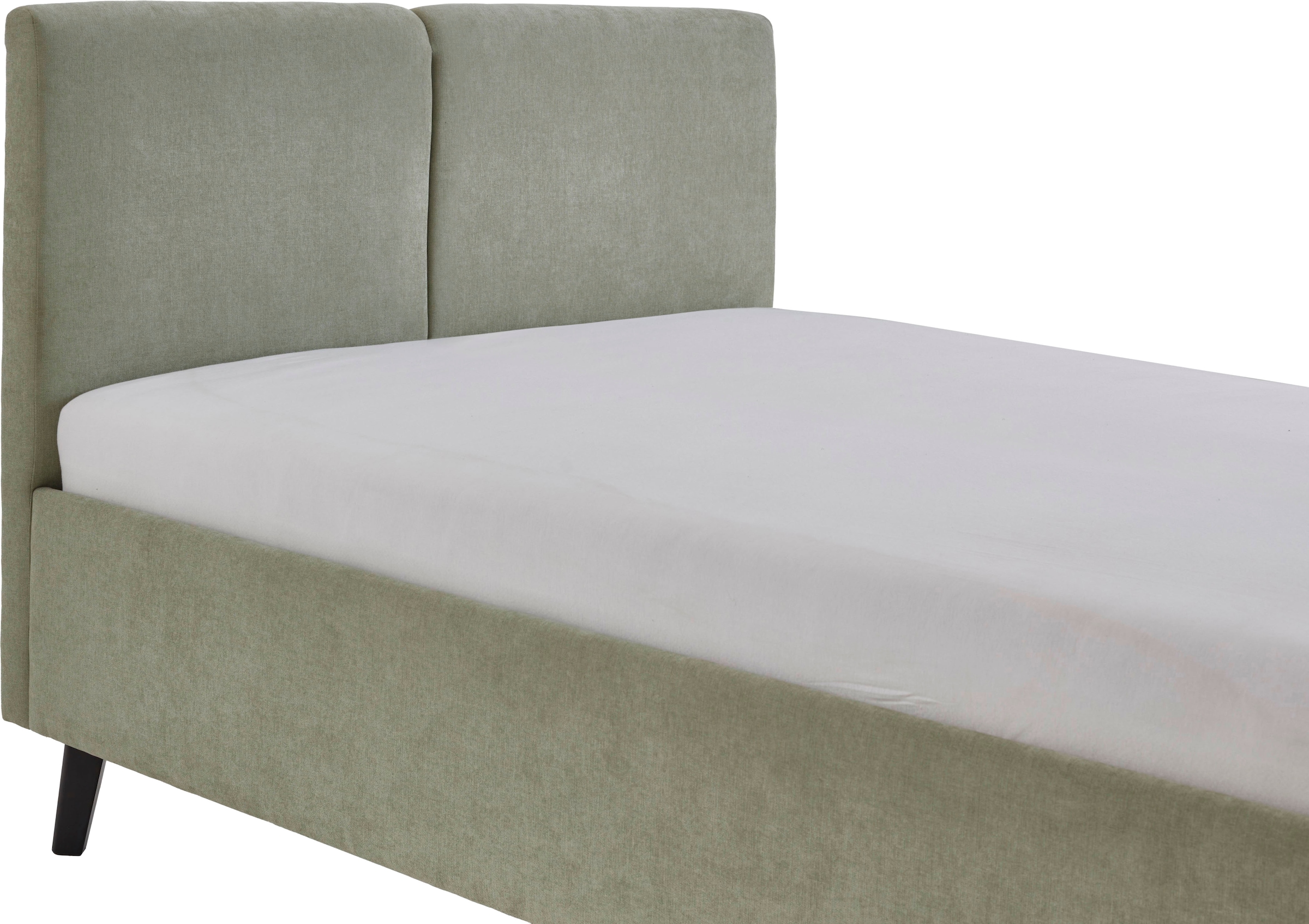 meise.möbel Lit rembourré »Piano, in verschiedene Farben und Breiten erhältlich« wahlweise mit schwarzem oder eichefarbigem Holzfuss