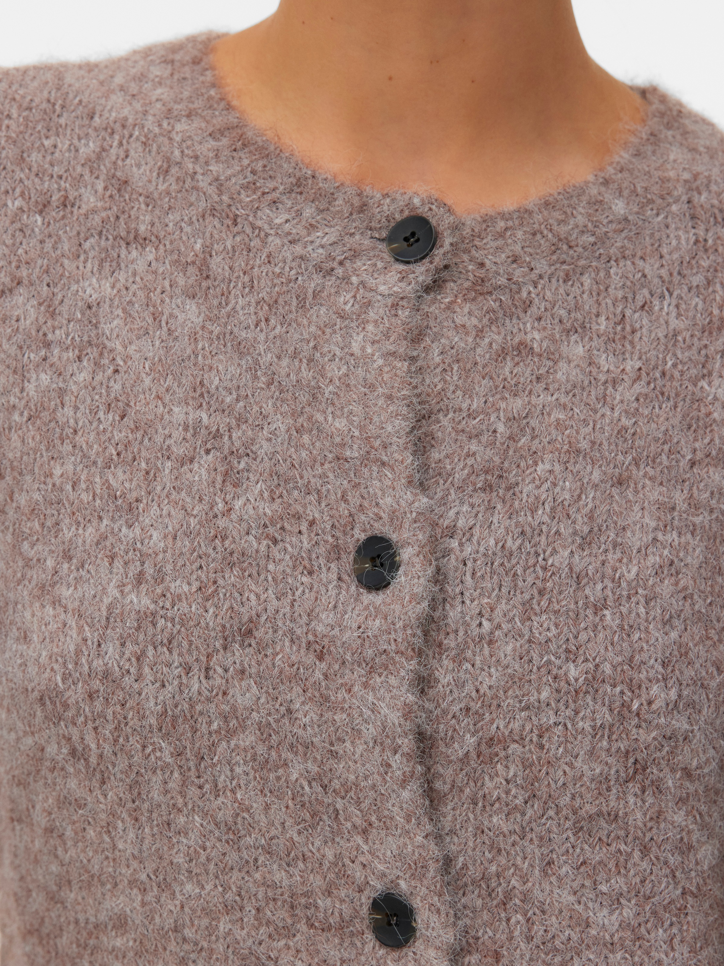 Vero Moda Strickjacke »VMNOVAH LS O-NECK BUTTON CARDI GA NOOS« Materialmix, regular fit