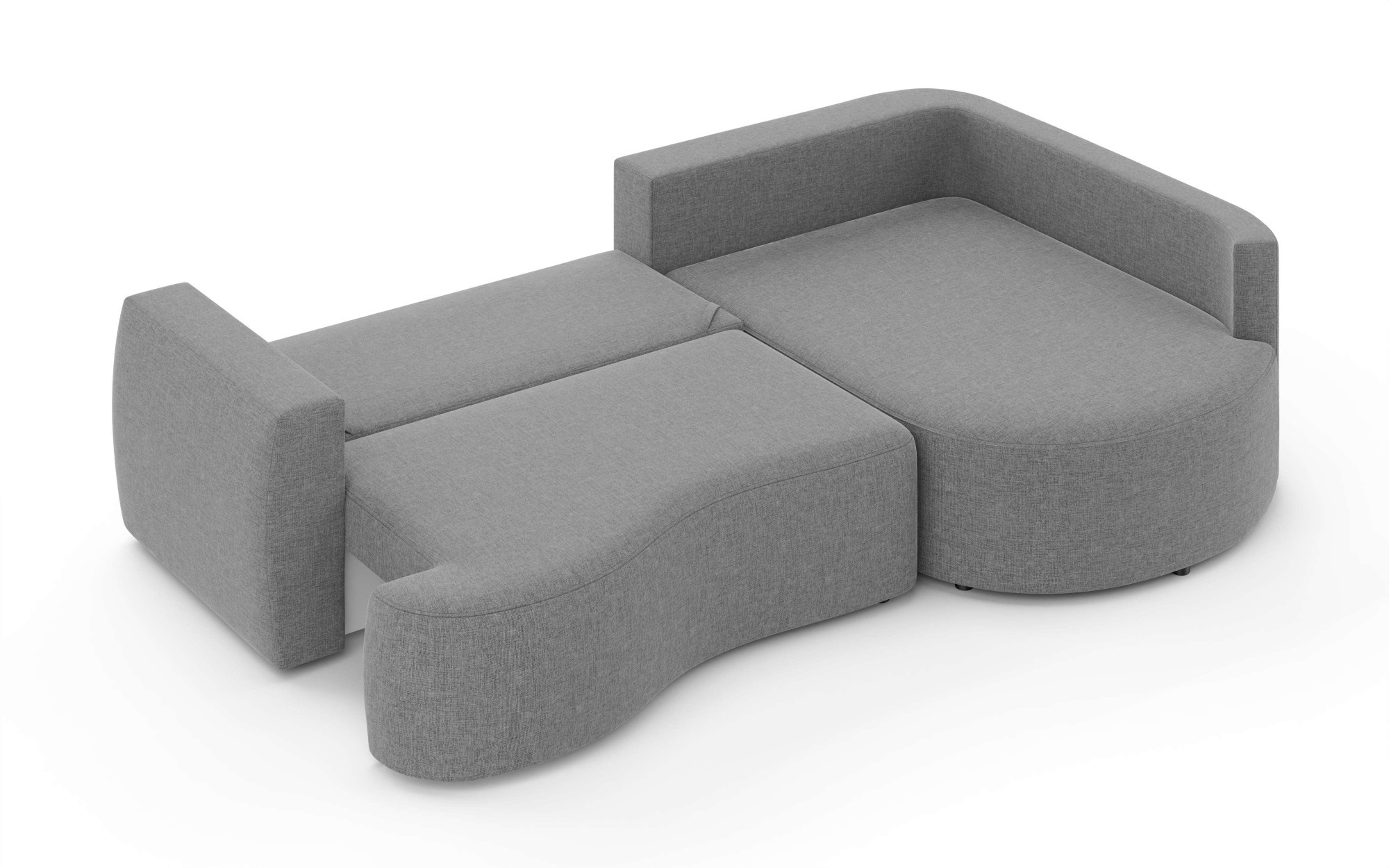 INOSIGN Ecksofa »Kahekili, Schlafsofa mit Bettkasten, Masse B/T/H: 255/181/90/ cm«, L-Form mit Wellenunterfederung, 7 Rückenkissen und 2 Zierkissen