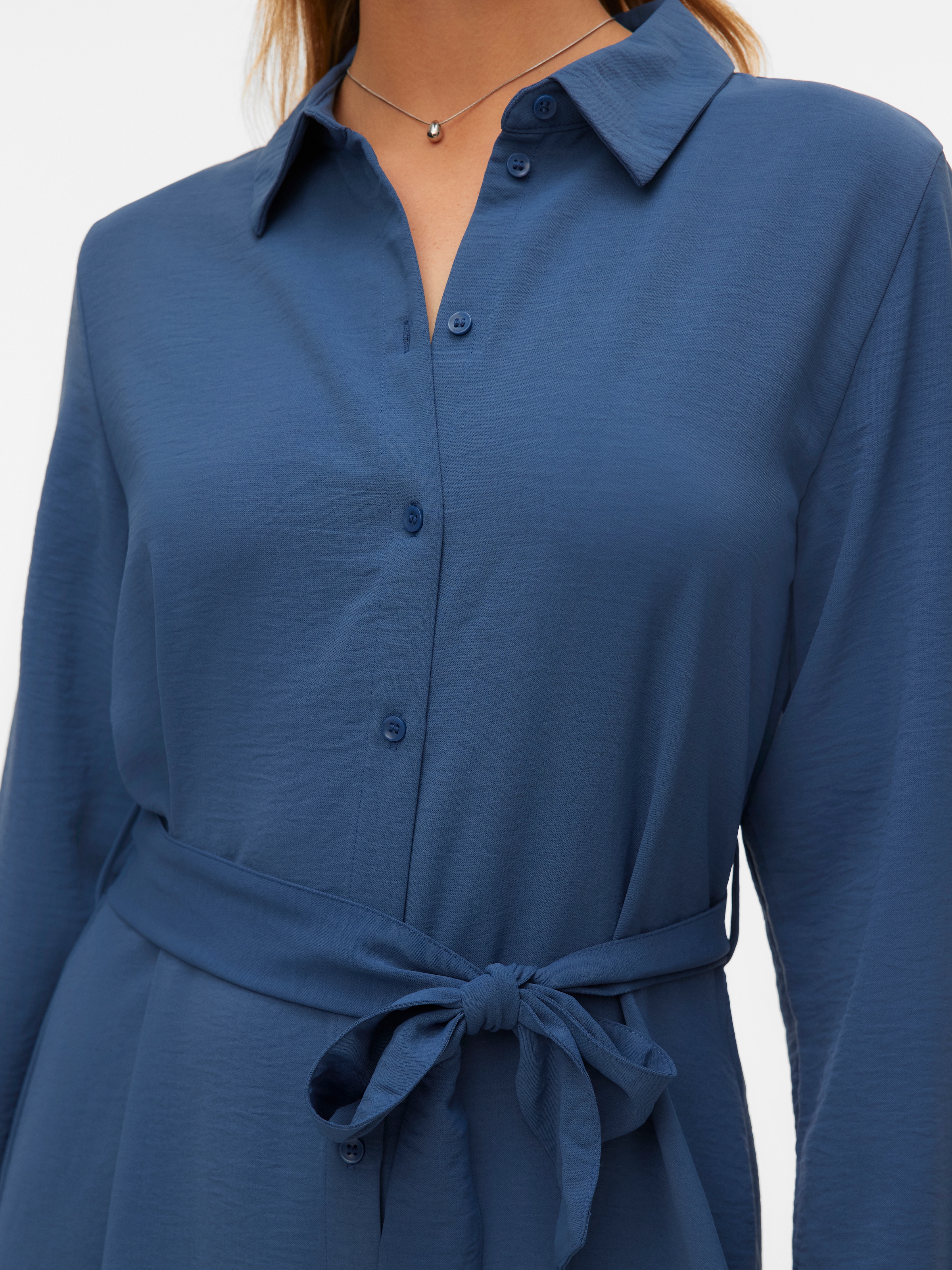 Vero Moda Robe midi »VMESME LS CALF SHIRT DRESS WVN GA« Sommerkleid,