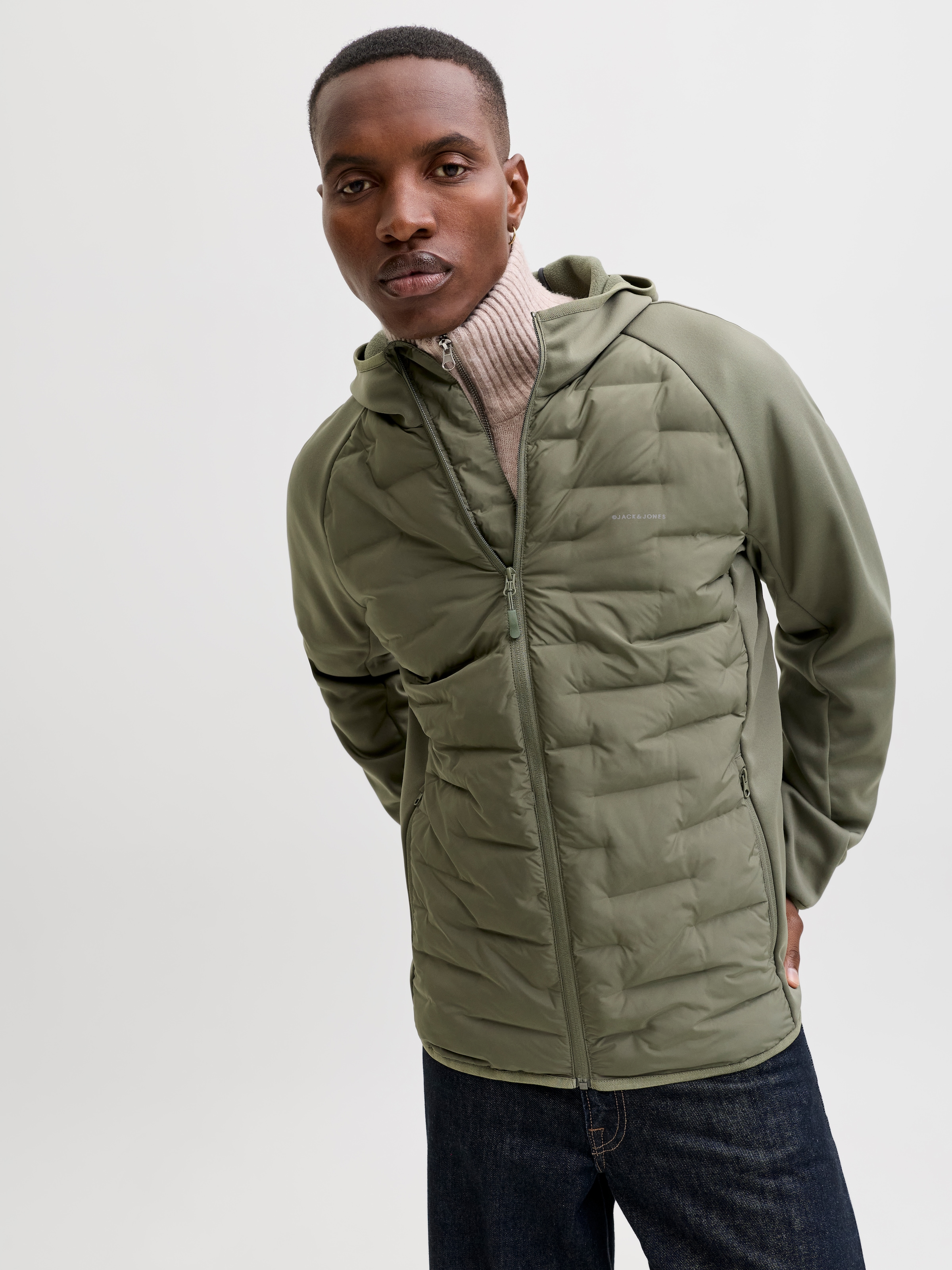 Jack & Jones Veste matelassée »JJEPERFECT HYBRID JACKET NOOS« avec capuche mit Kapuze