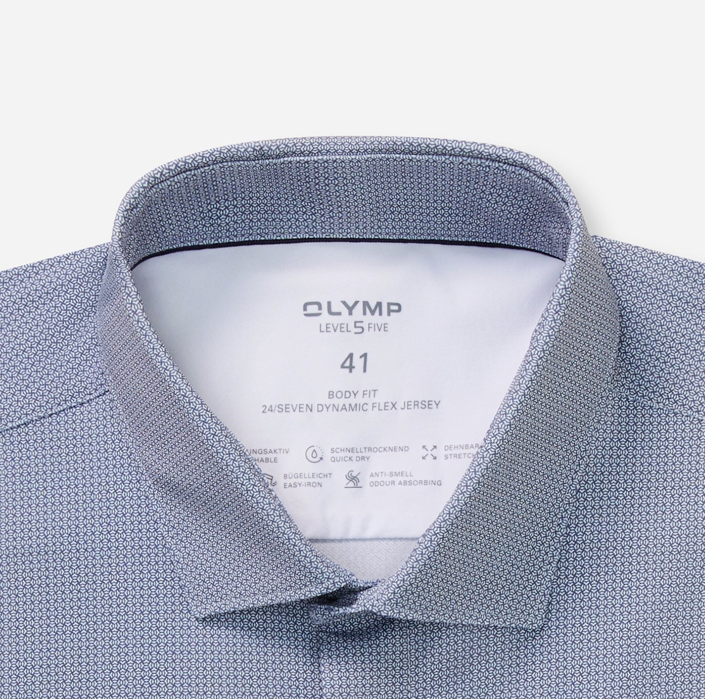OLYMP Chemise à manches longues »Level Five 24/Seven« Businesshemd, body fit, Modern Kentkragen, Jersey, bügelleicht