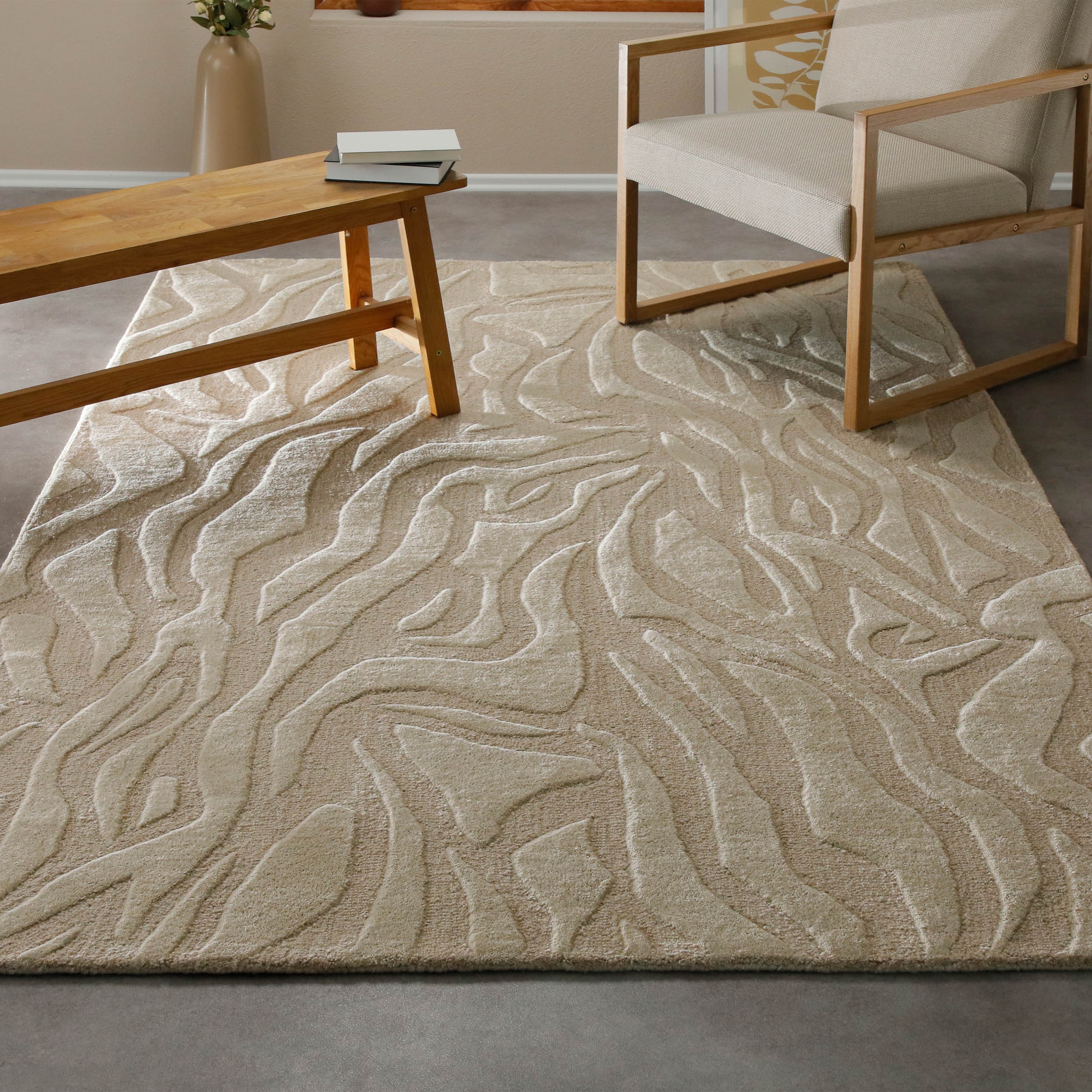 Image of Wecon home Teppich "Lior" rechteckig 10 mm Höhe Wollteppich, abstrakt, hochwertig, handgetuftet, robust, modern