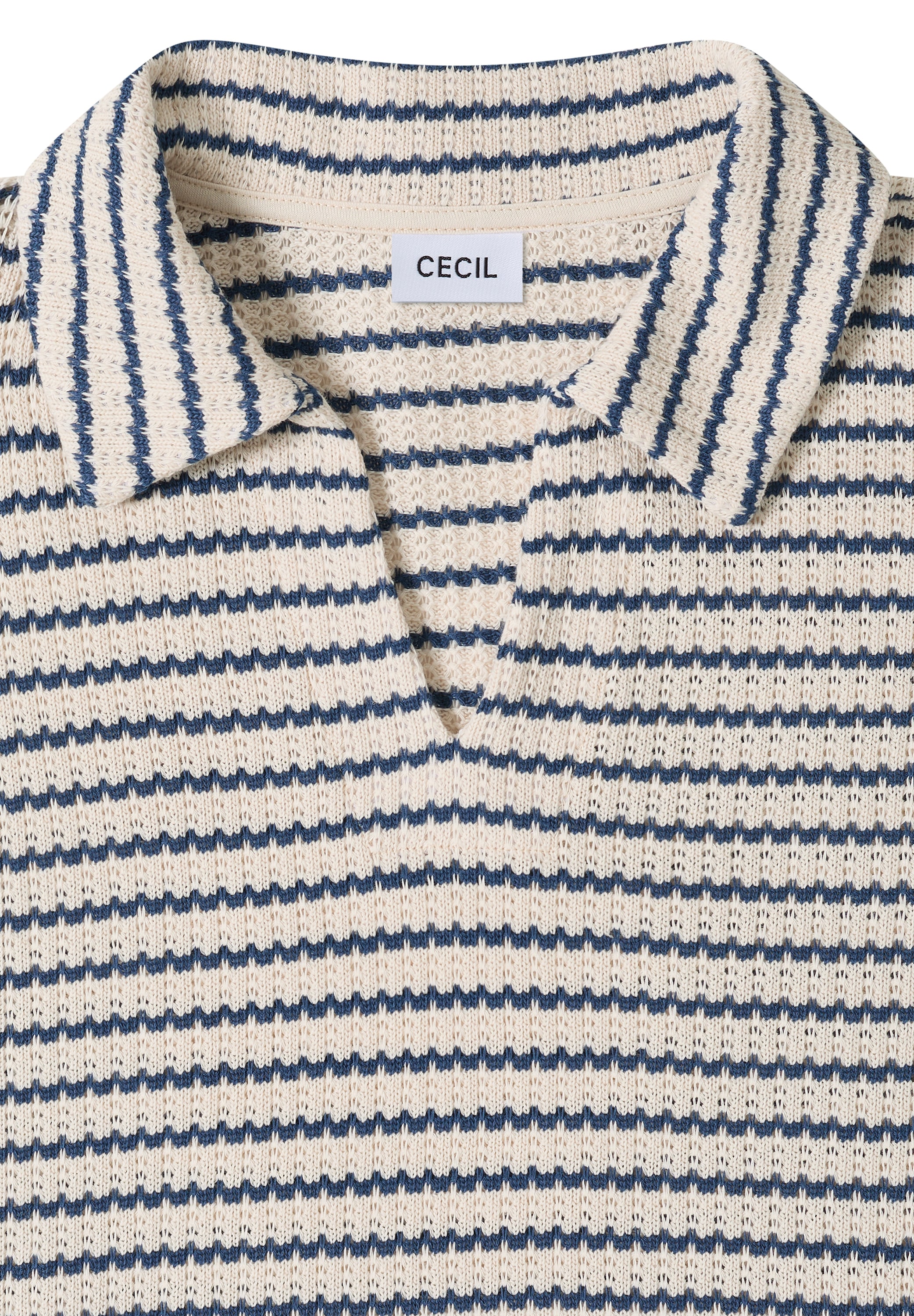 Cecil T-Shirt Ajourstrick mit Streifenmuster
