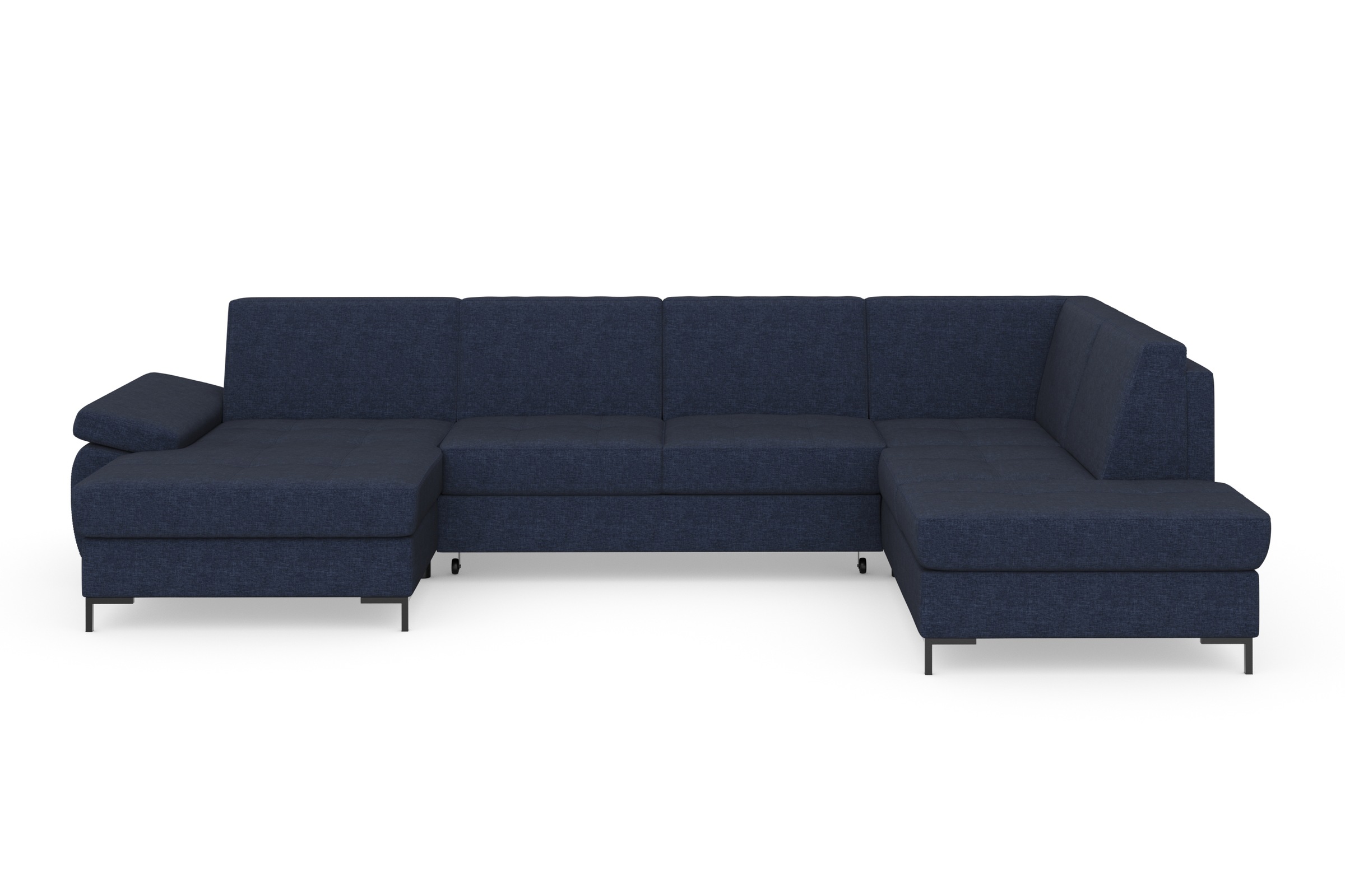 DOMO collection Wohnlandschaft »Capelo, komfortabel, klare Linien zeichnen dieses Design aus, U-Form«, mit Armteilverstellung, wahlweise mit Bettfunktion, Federkern