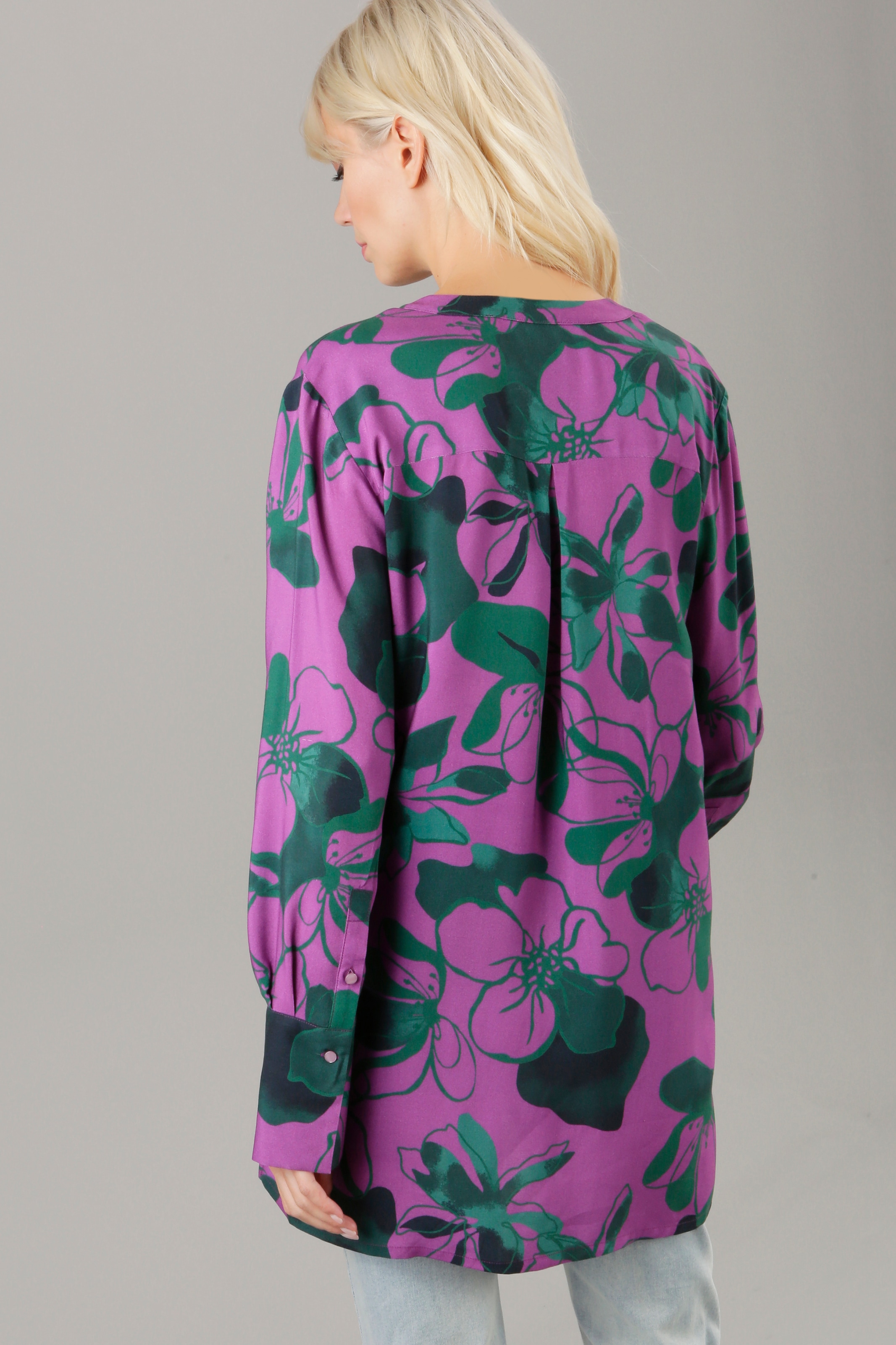 ♕ Aniston SELECTED Longbluse, mit Blütendruck in aufregender  Farbkombination versandkostenfrei auf