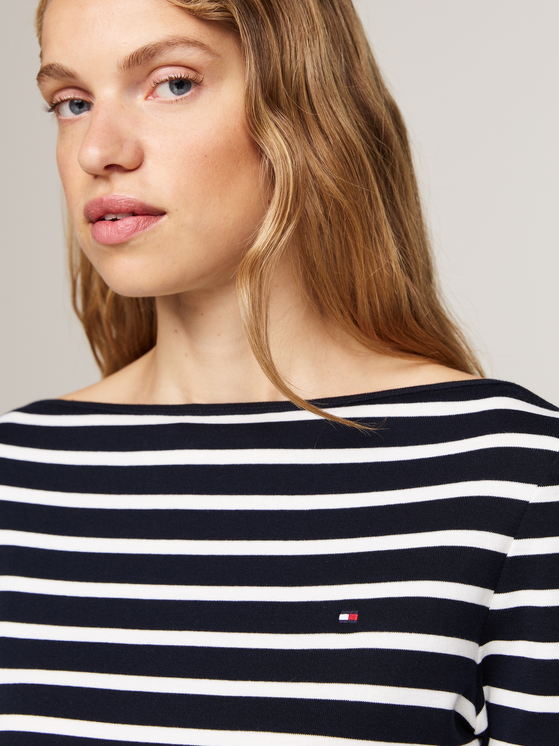 Tommy Hilfiger 3/4-Arm-Shirt »NEW CODY SLIM BOAT-NK 3/4SLV«, mit Logostickerei