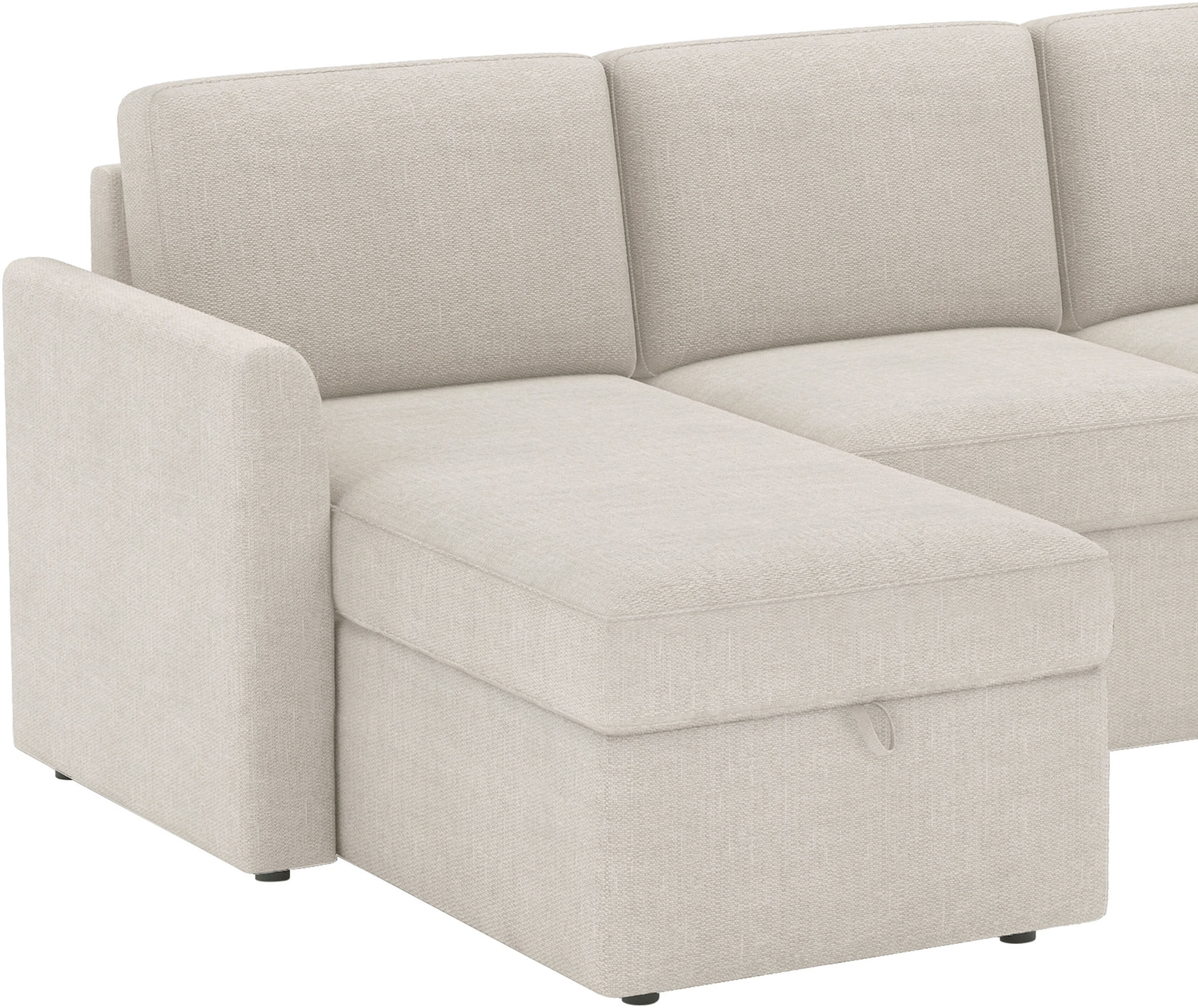 Dorel Home Ecksofa »NORDHUS, L-Form, 200 cm, Recamiere rechts/links montierbar« grosser Stauraum, softer Cord und feiner Webstoff-Bezug
