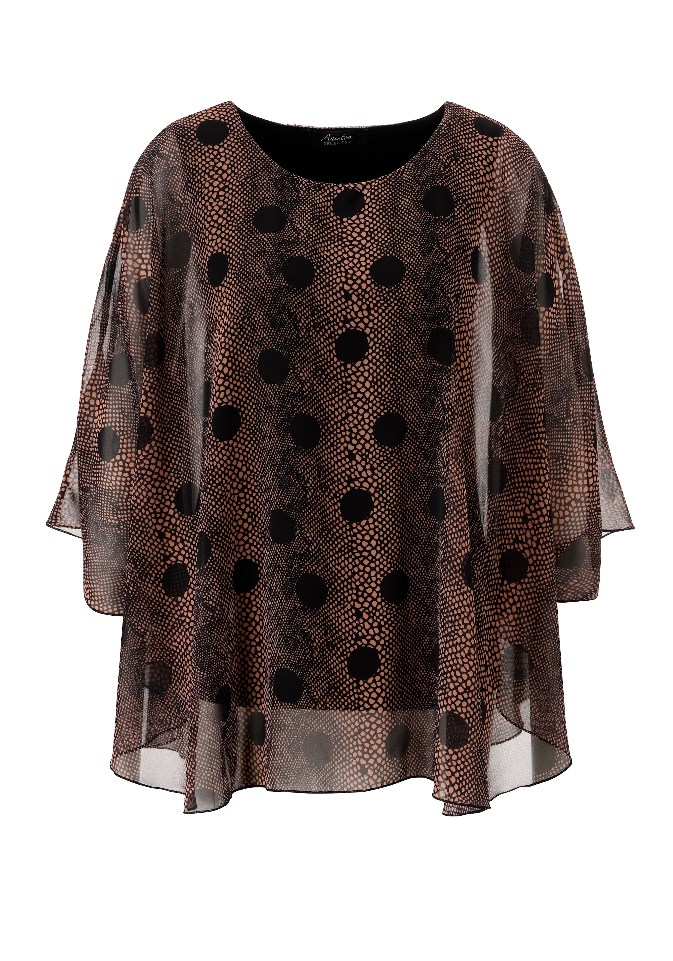 Aniston SELECTED Chiffonbluse im modischen Lagenlook und Animalprint - NEUE KOLLEKTION