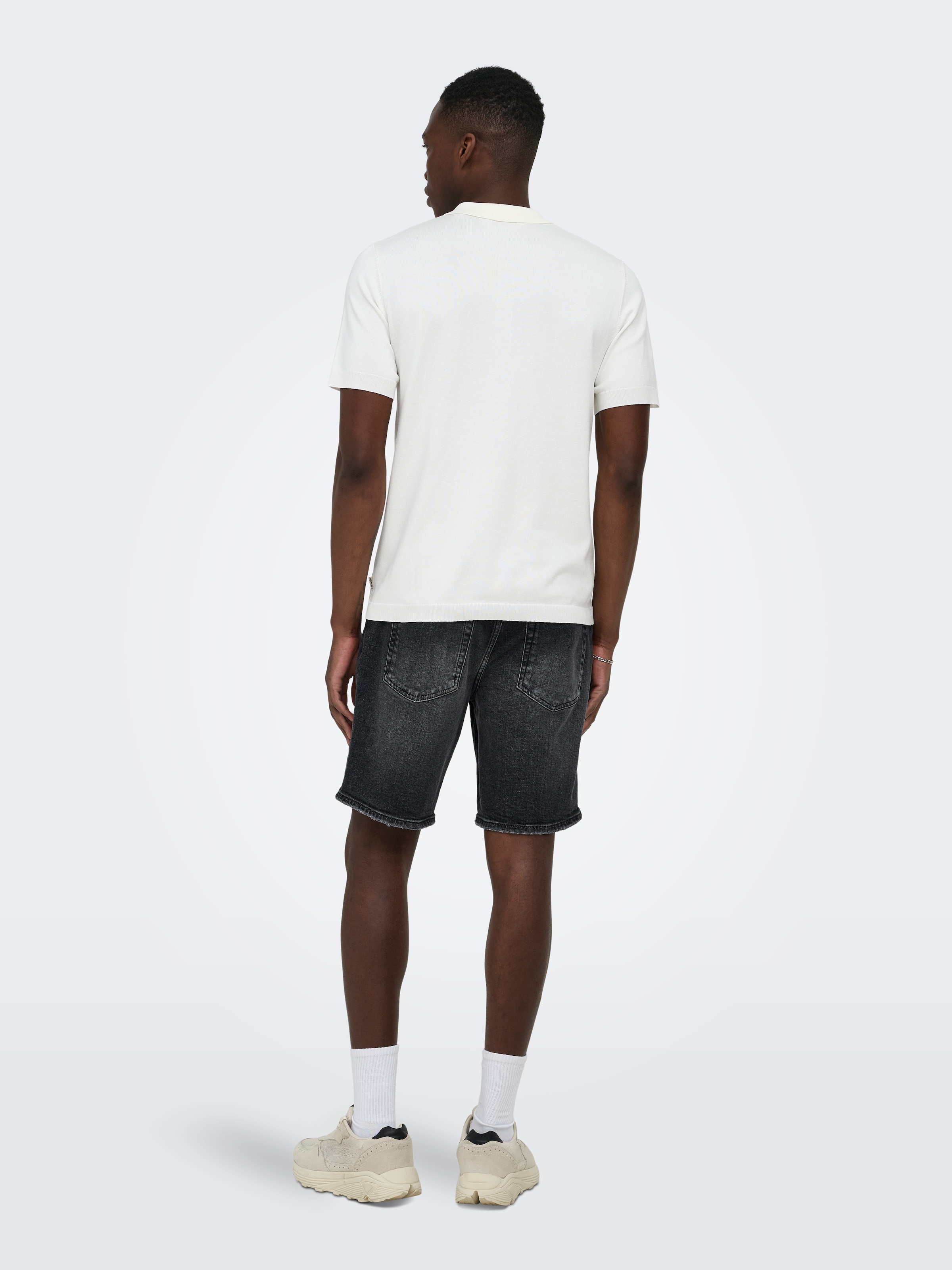 ONLY & SONS Short en jean »ONSEDGE PERF WB 6968 DOT DNM SHORTS NOOS« mélange coton, coupe droite