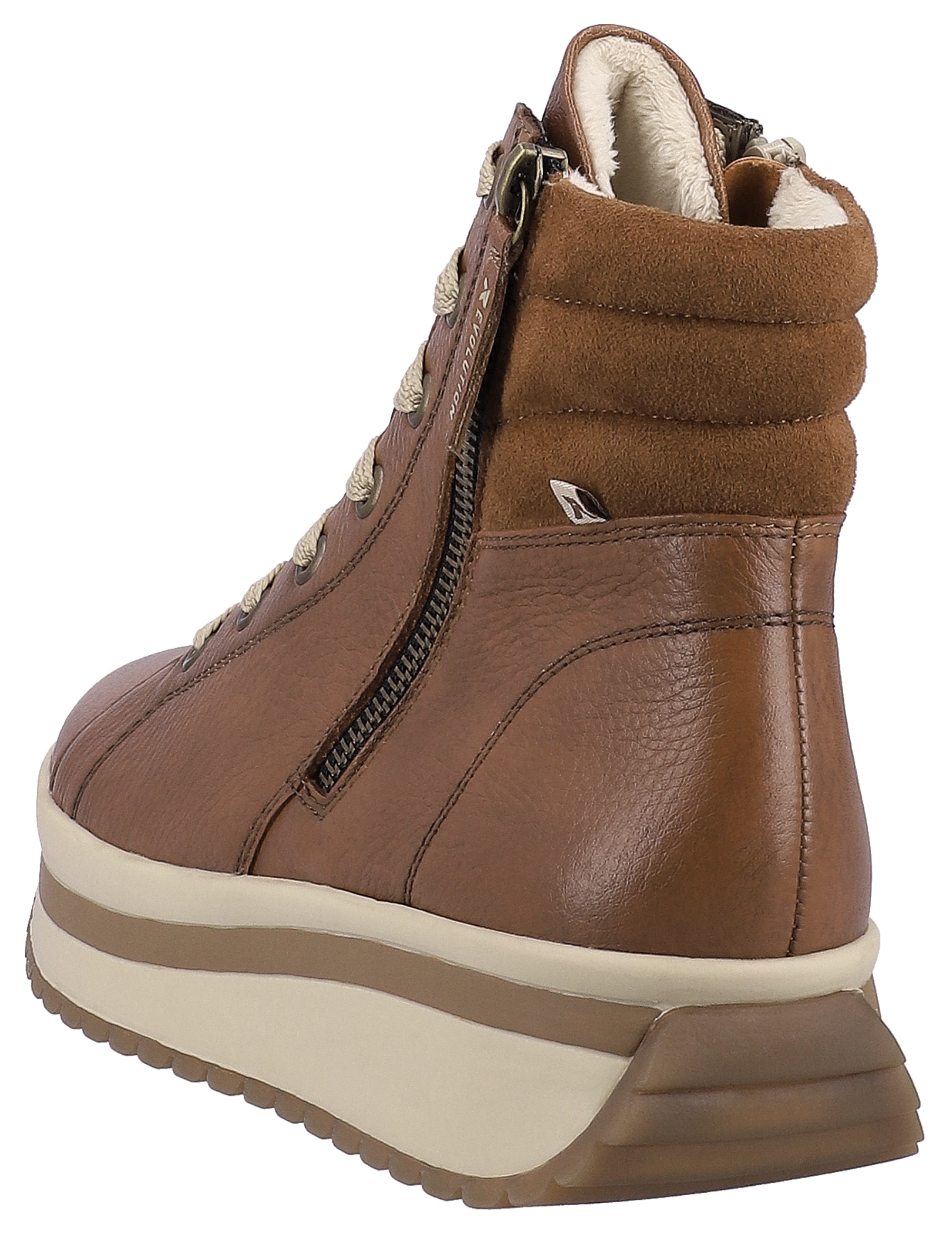 Rieker EVOLUTION Schnürboots, Plateaustiefelette, High Top Sneaker mit zwei Reissverschlüsse