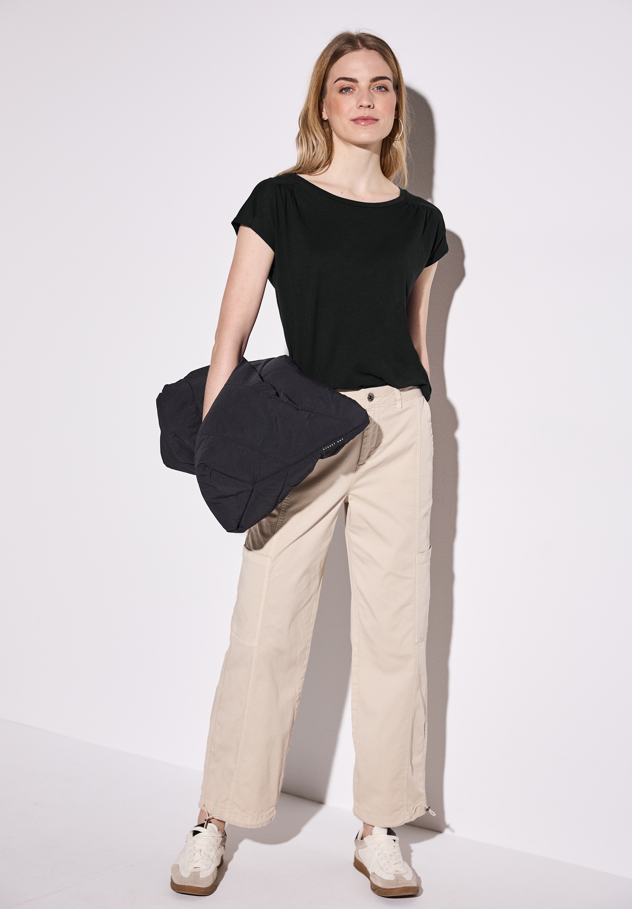 STREET ONE Shirttop, mit Raffung an der Schulter
