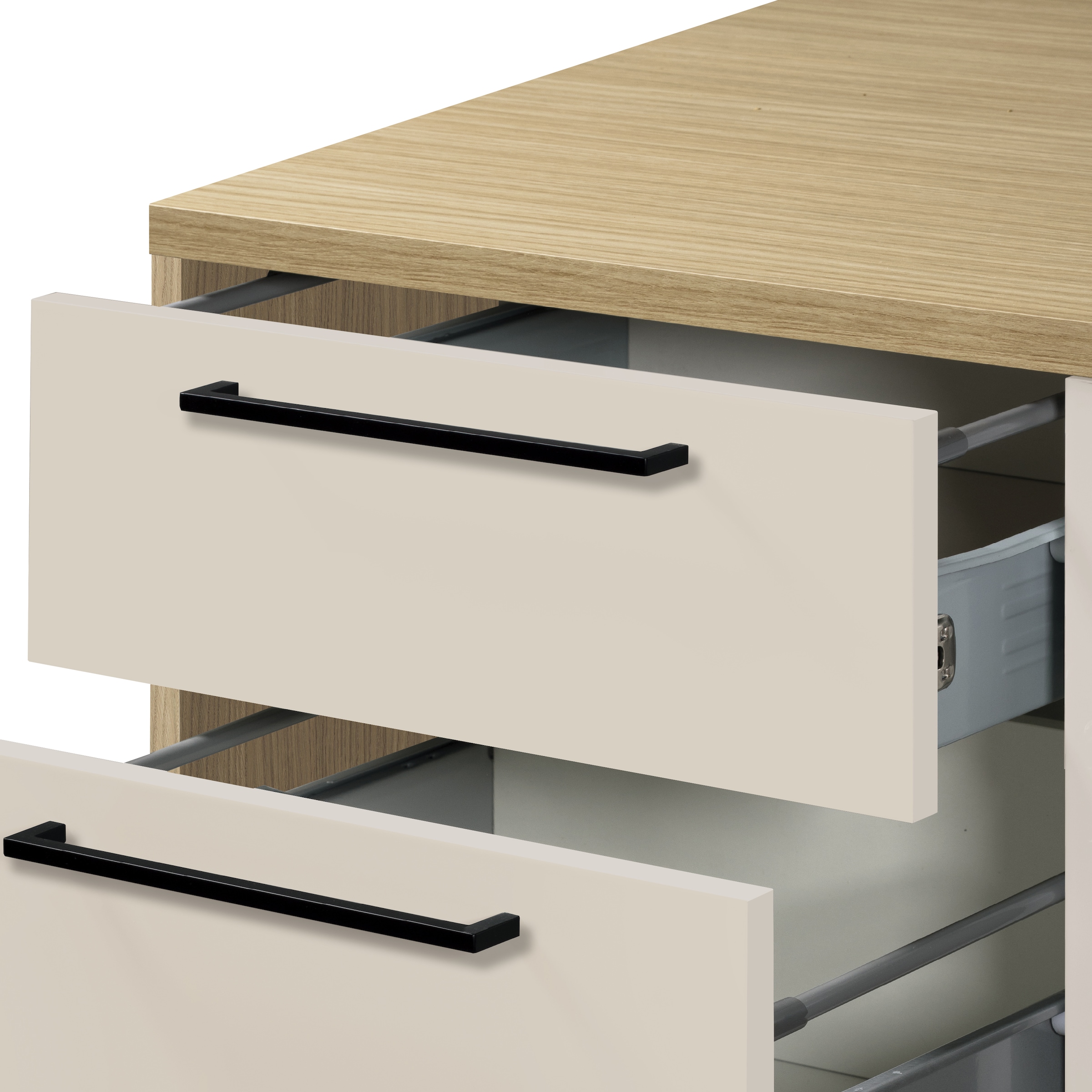 KOCHSTATION Armoire basse »Luna, Küchenunterschrank, Unterschrank mit Schubladen, Made in Italy« B/T/H: 60 × 60 × 85 cm, mit 3 Schubkästen, 3,5 cm starke Oberplatte