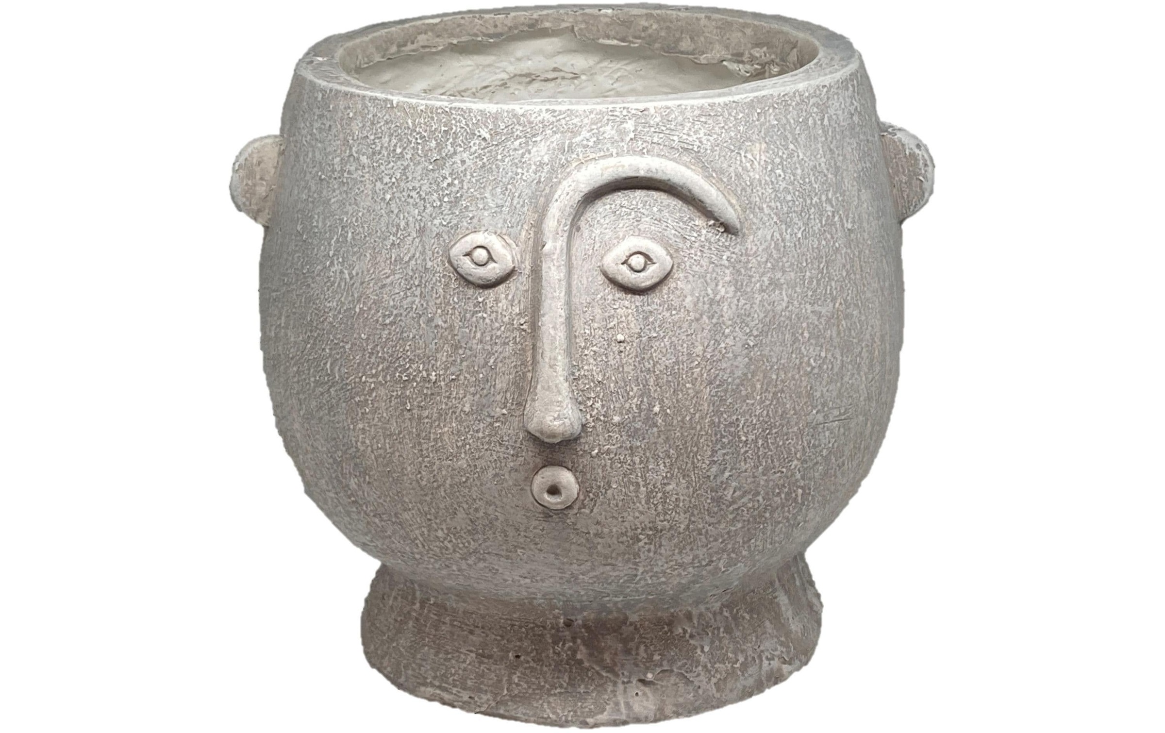 Image of Blumentopf "Dameco Gesicht 16 cm, Grau"