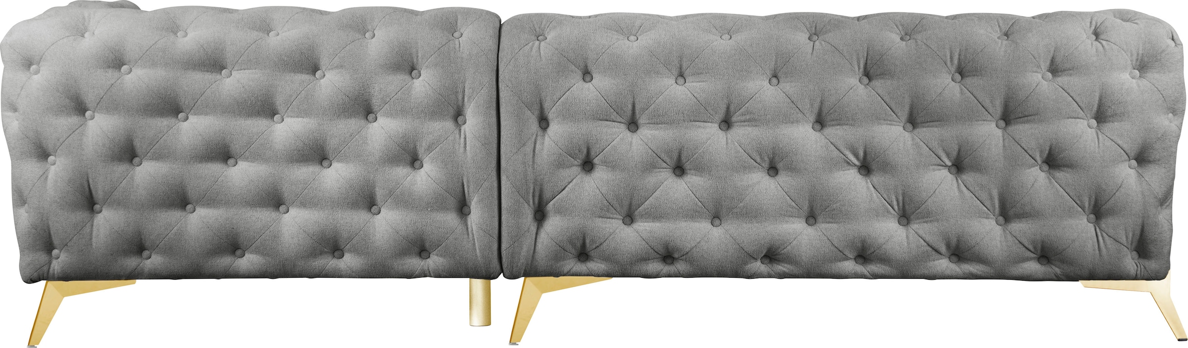 Leonique Chesterfield-Sofa »Amaury L-Form«, Chesterfield-Optik, Breite/Tiefe je 262 cm, Fussfarbe wählbar